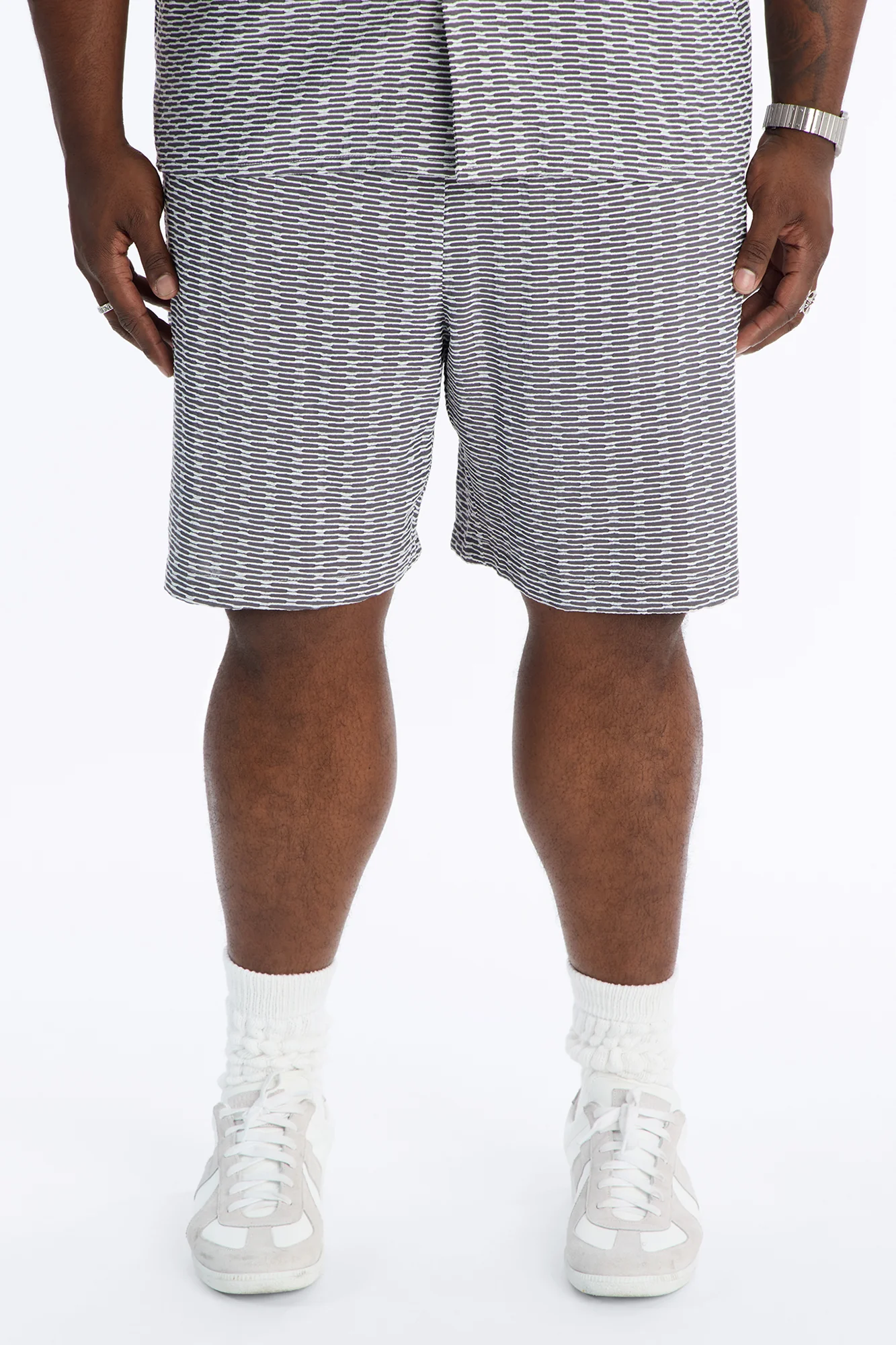 Chenille Terrace Textured Relaxed Short - Grey - Image 5