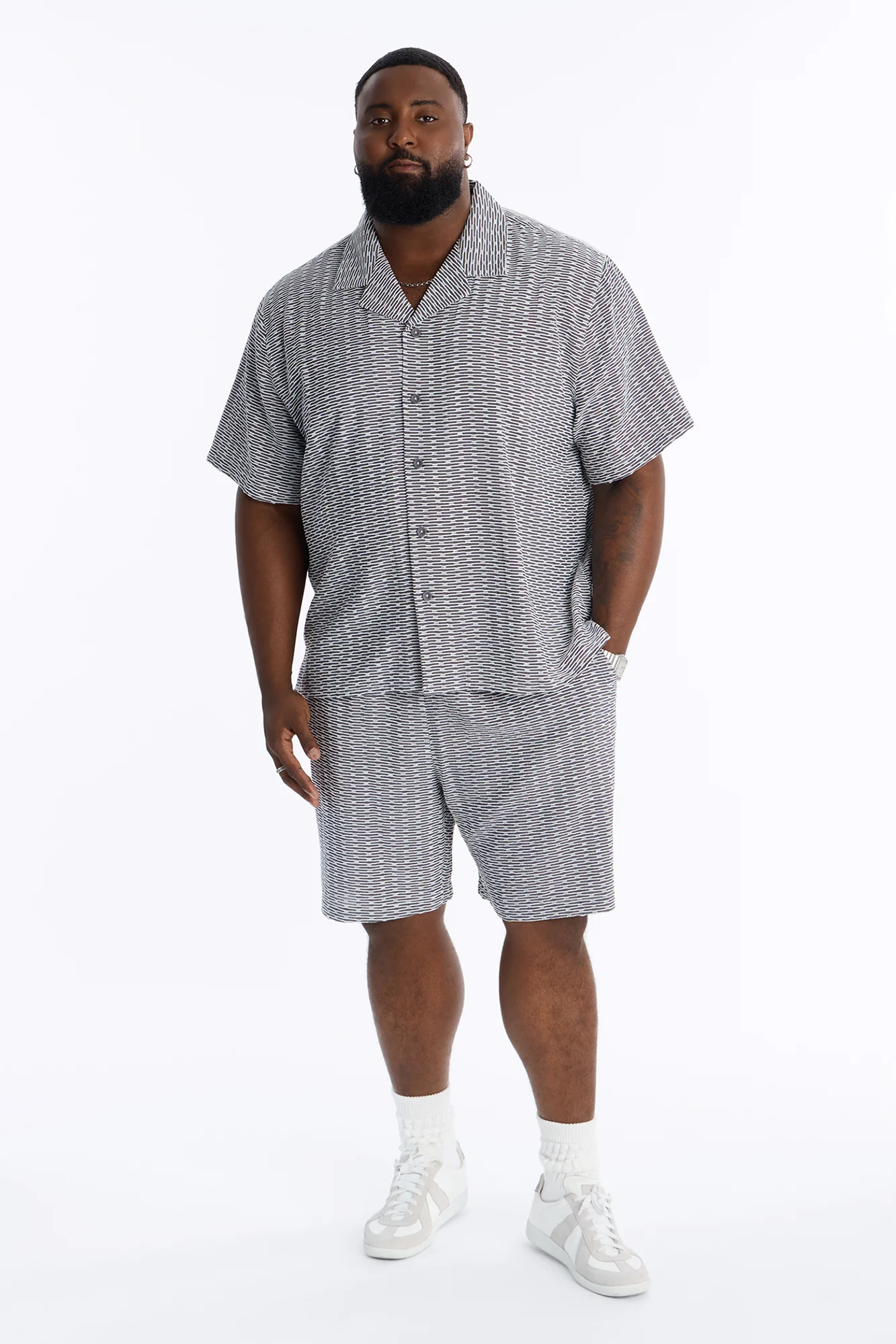 Chenille Terrace Textured Relaxed Short - Grey - Image 6