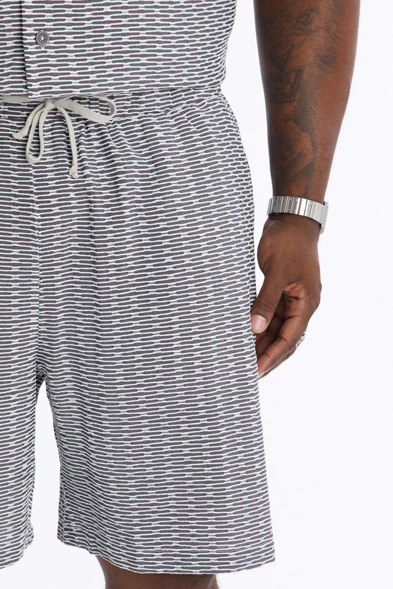 Chenille Terrace Textured Relaxed Short - Grey - Image 7