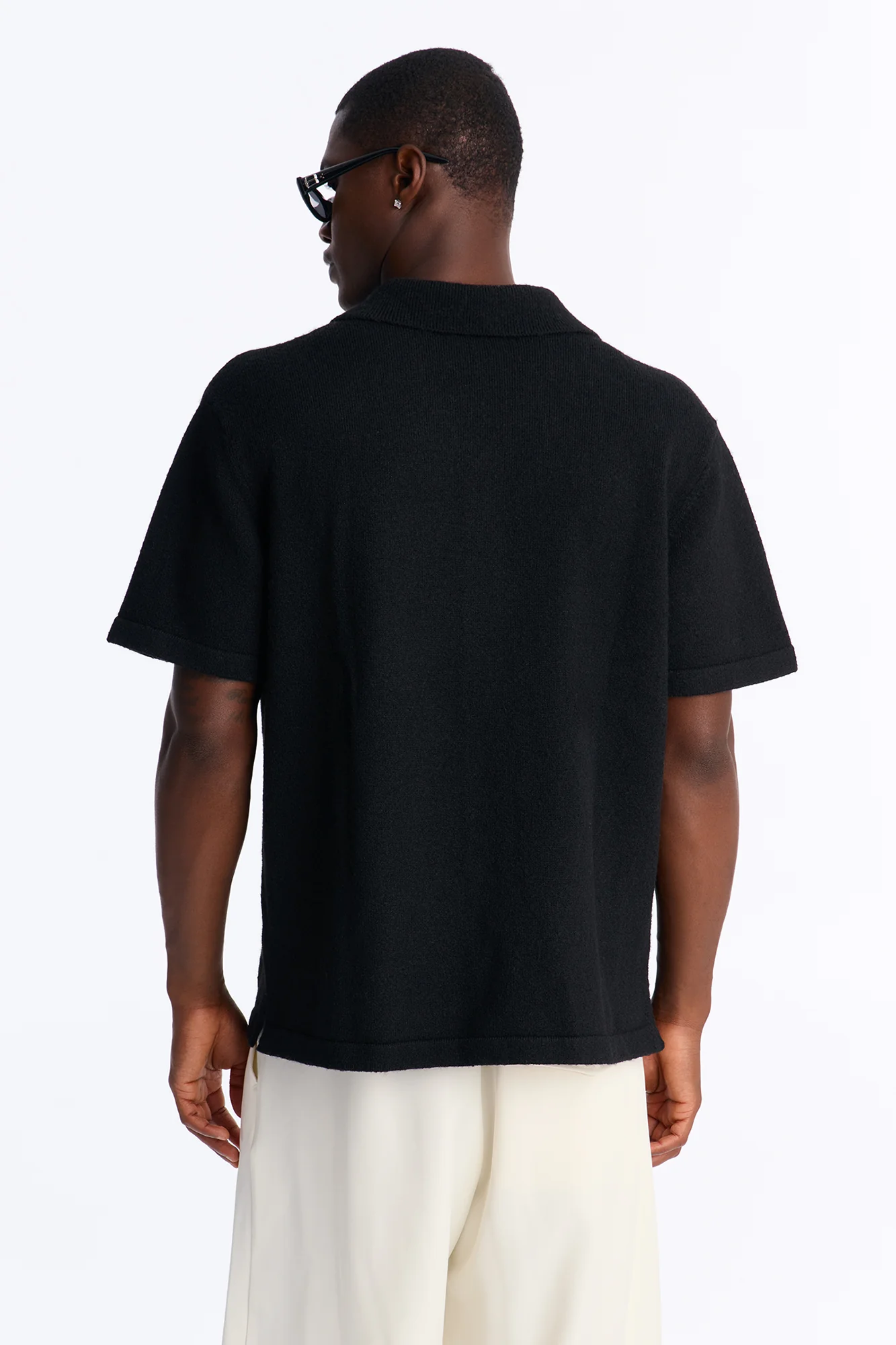 Soft Mode Relaxed Cuban Collar Button Up Shirt - Black - Image 4