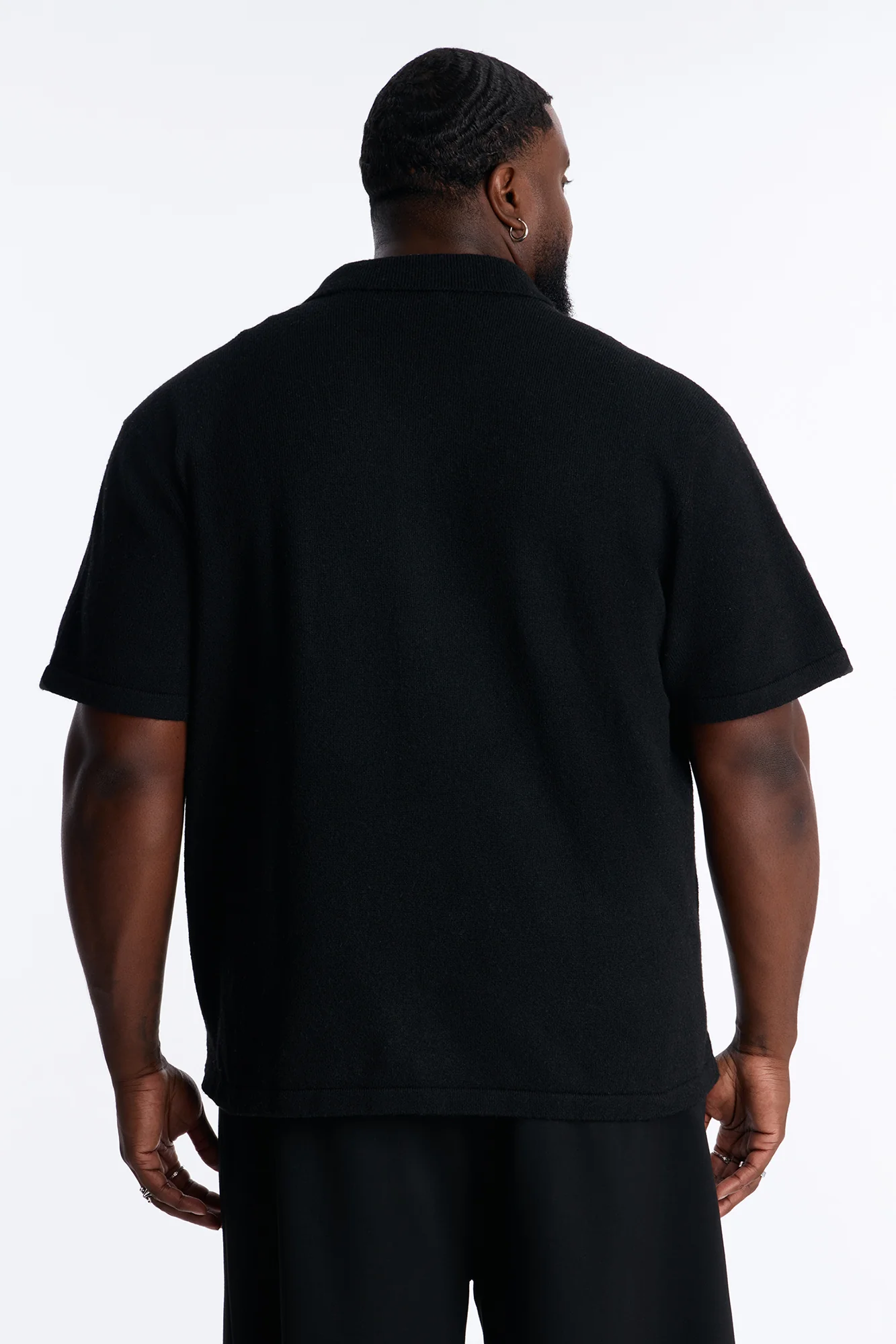 Soft Mode Relaxed Cuban Collar Button Up Shirt - Black - Image 8