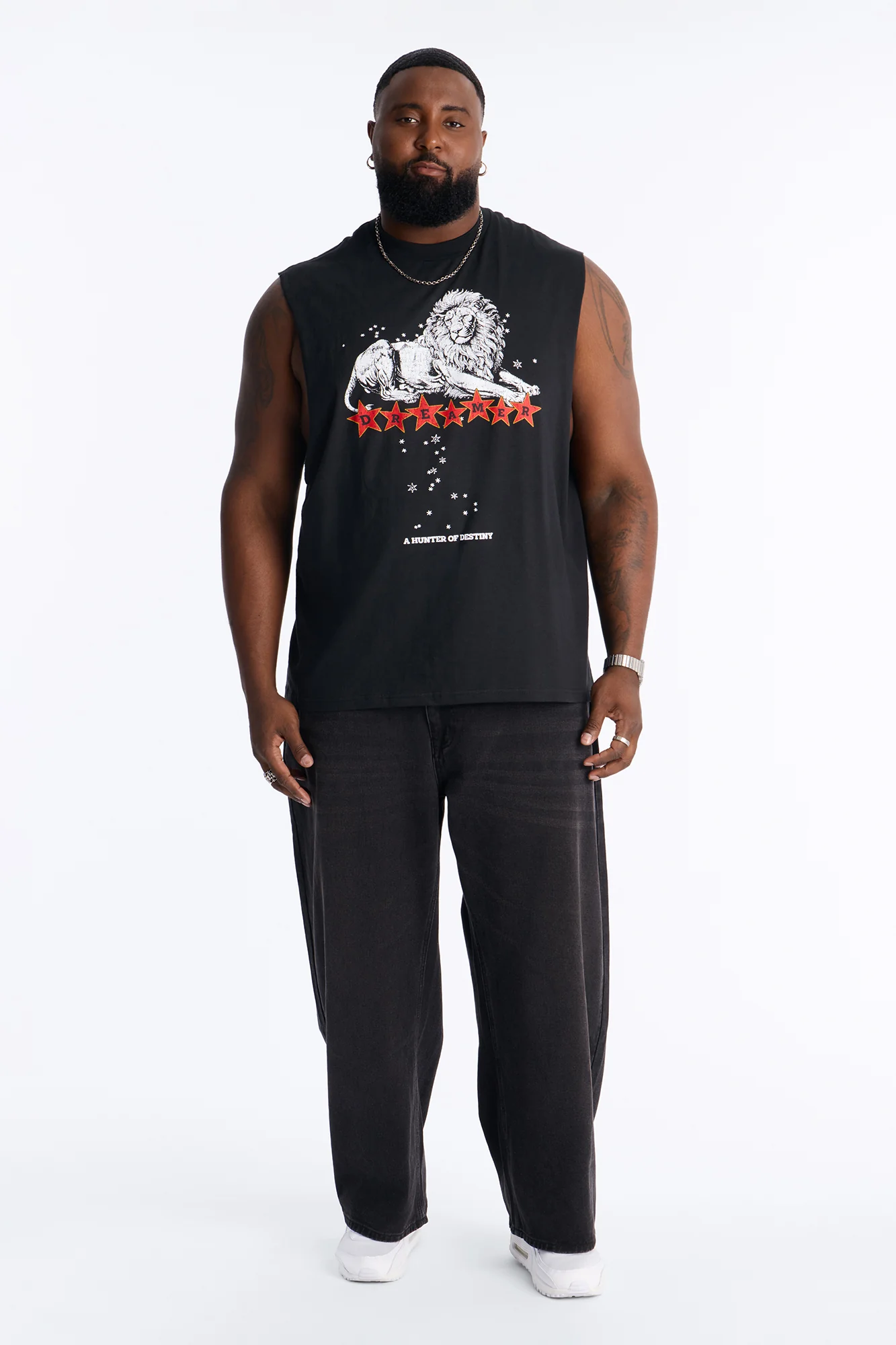 Hunters Of Destiny Oversized Muscle Tank - Black - Image 6