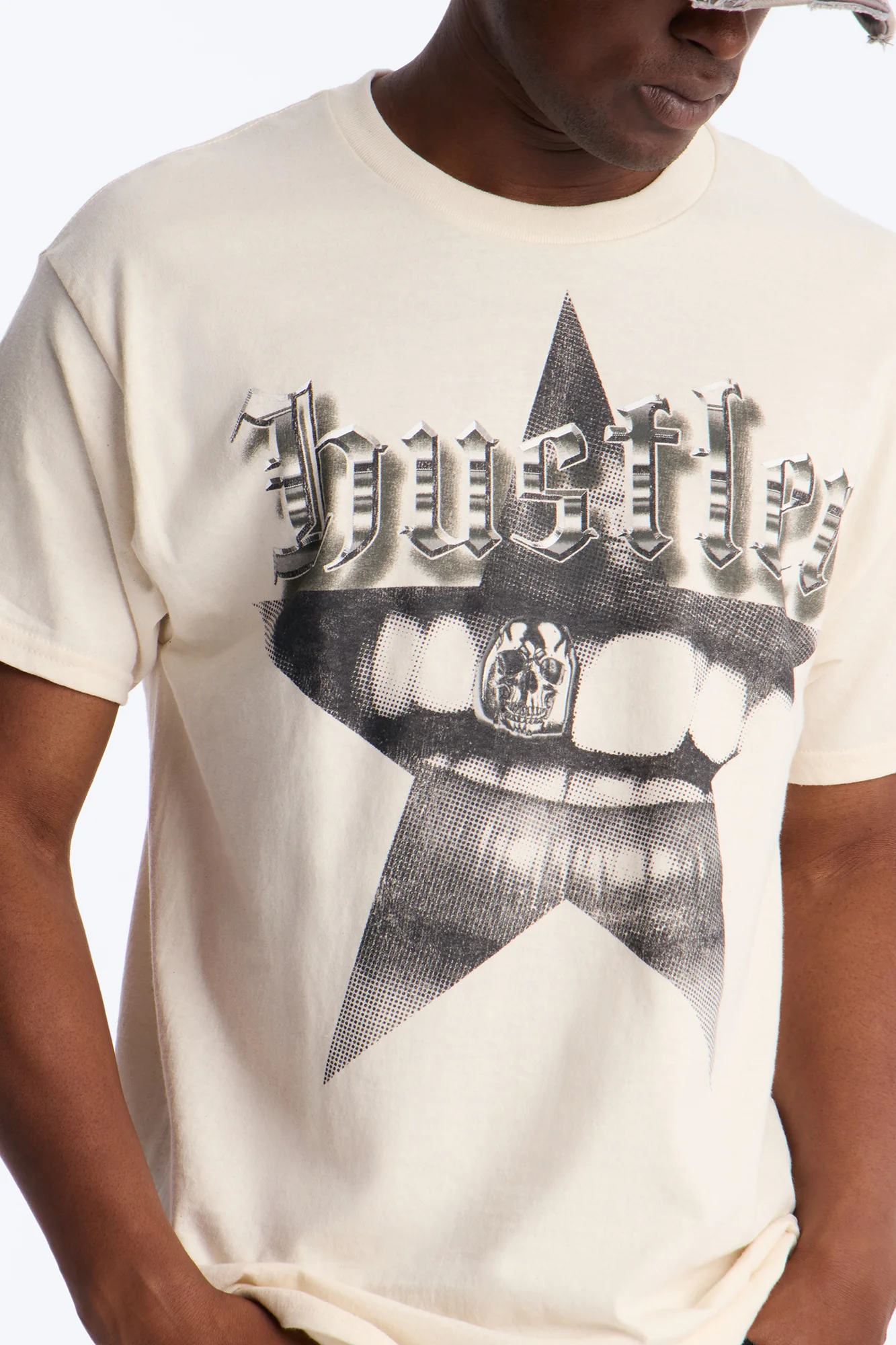 Hustler By Nature Oversized Short Sleeve Tee - Natural - Image 3