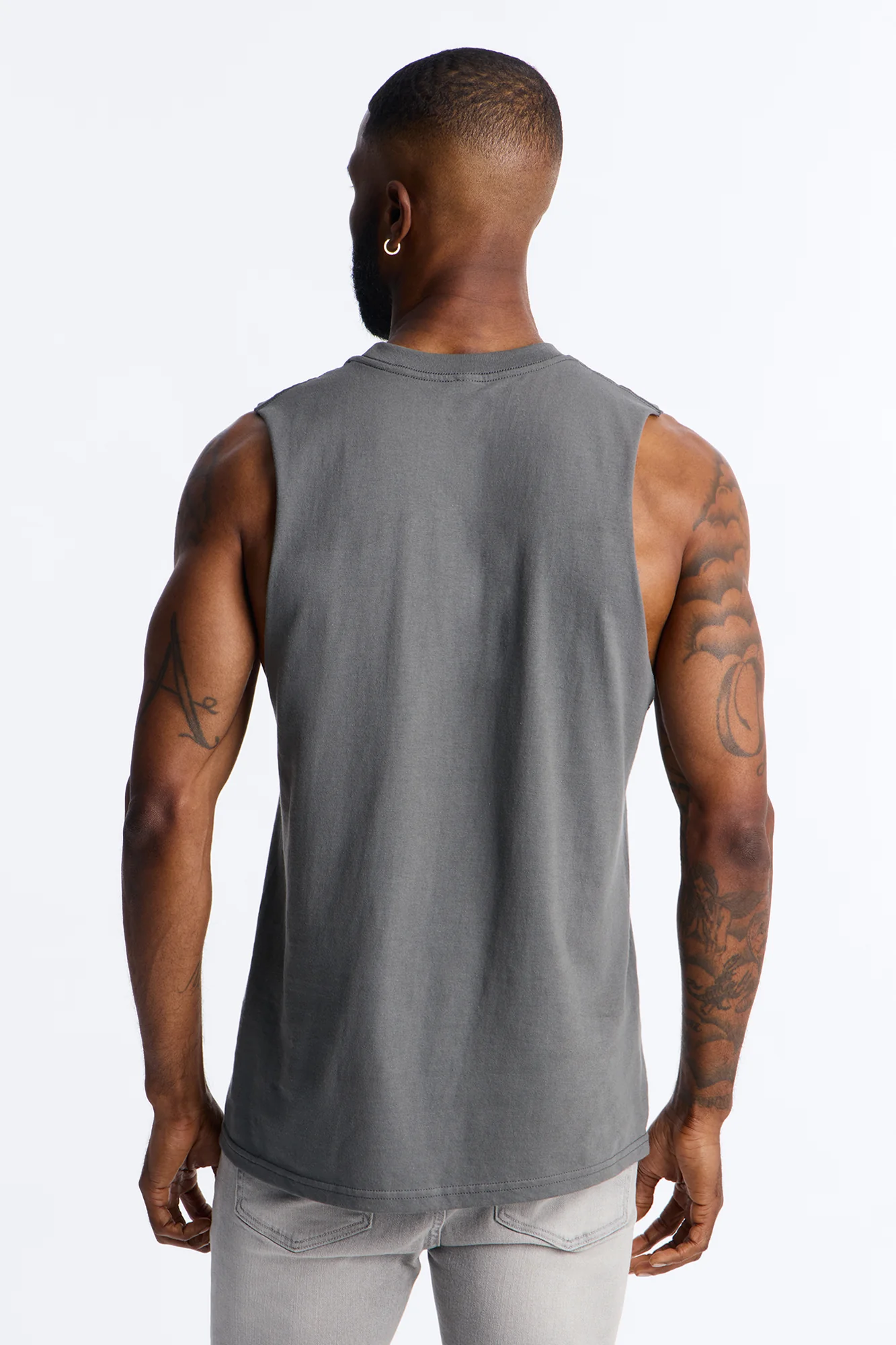 Hustler Never Not Winning Muscle Tee - Charcoal - Image 4