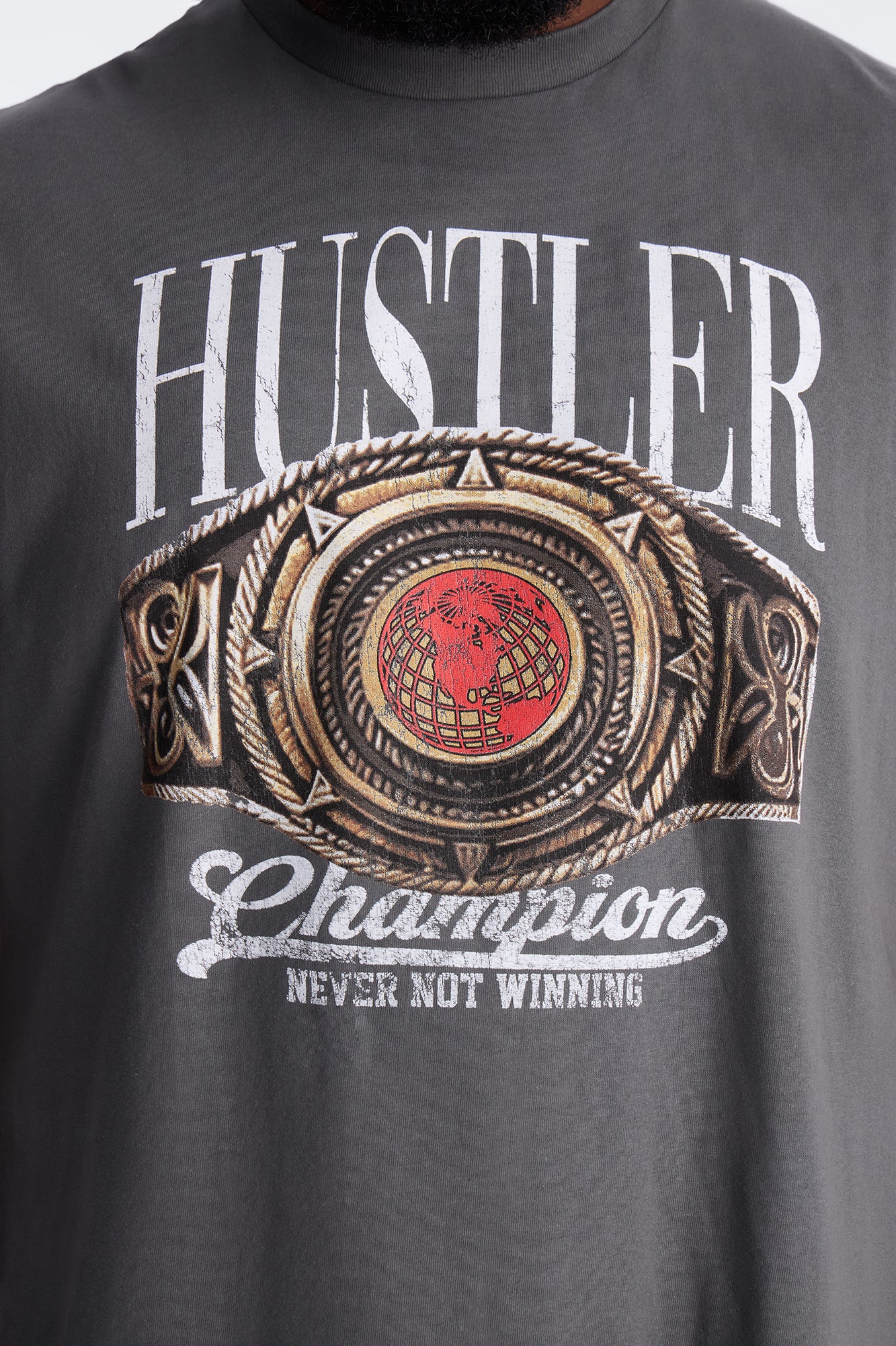 Hustler Never Not Winning Muscle Tee - Charcoal - Image 7