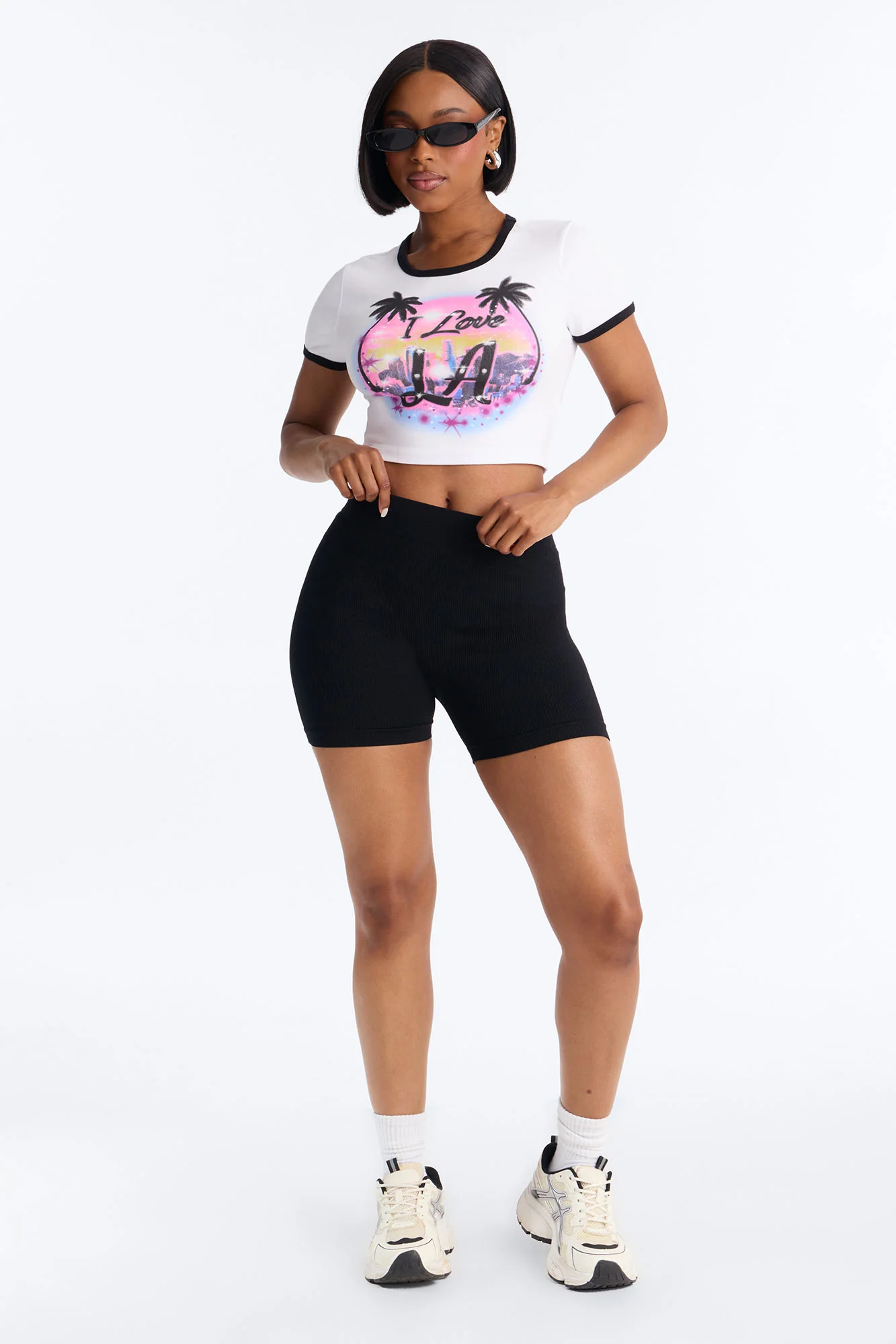 I Love LA Airbrushed Baby Tee - White - Image 3