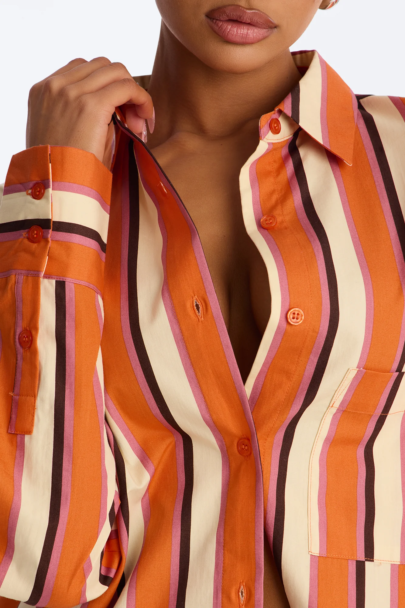 I'm The Main Topic Striped Shirt - Orange/combo - Image 3
