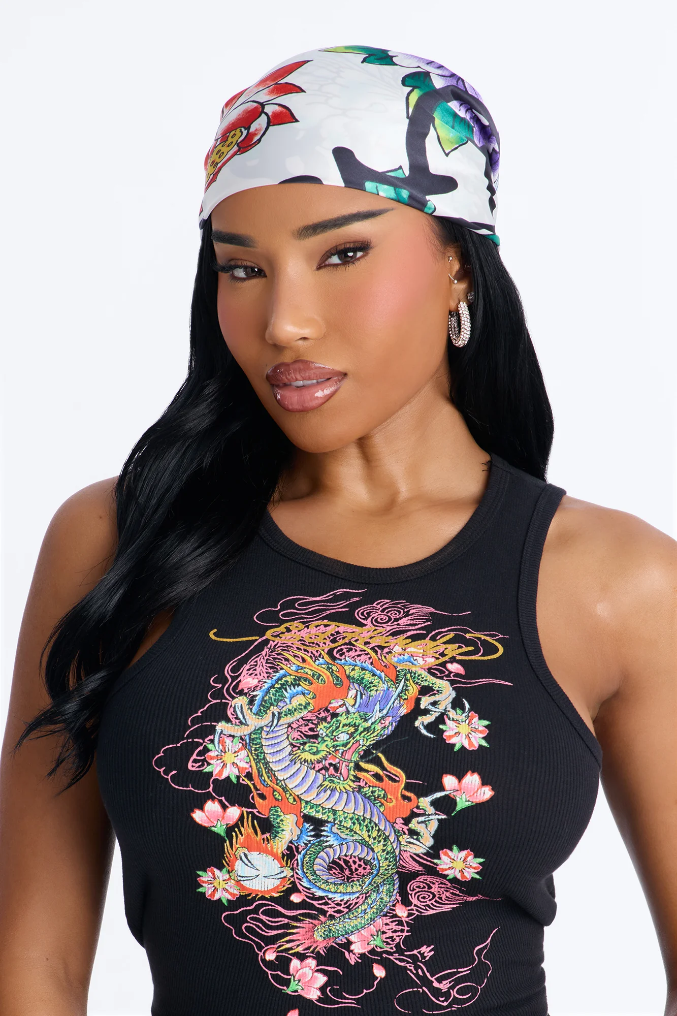 In Bloom Ed Hardy Head Scarf - Ivory/combo - Image 2