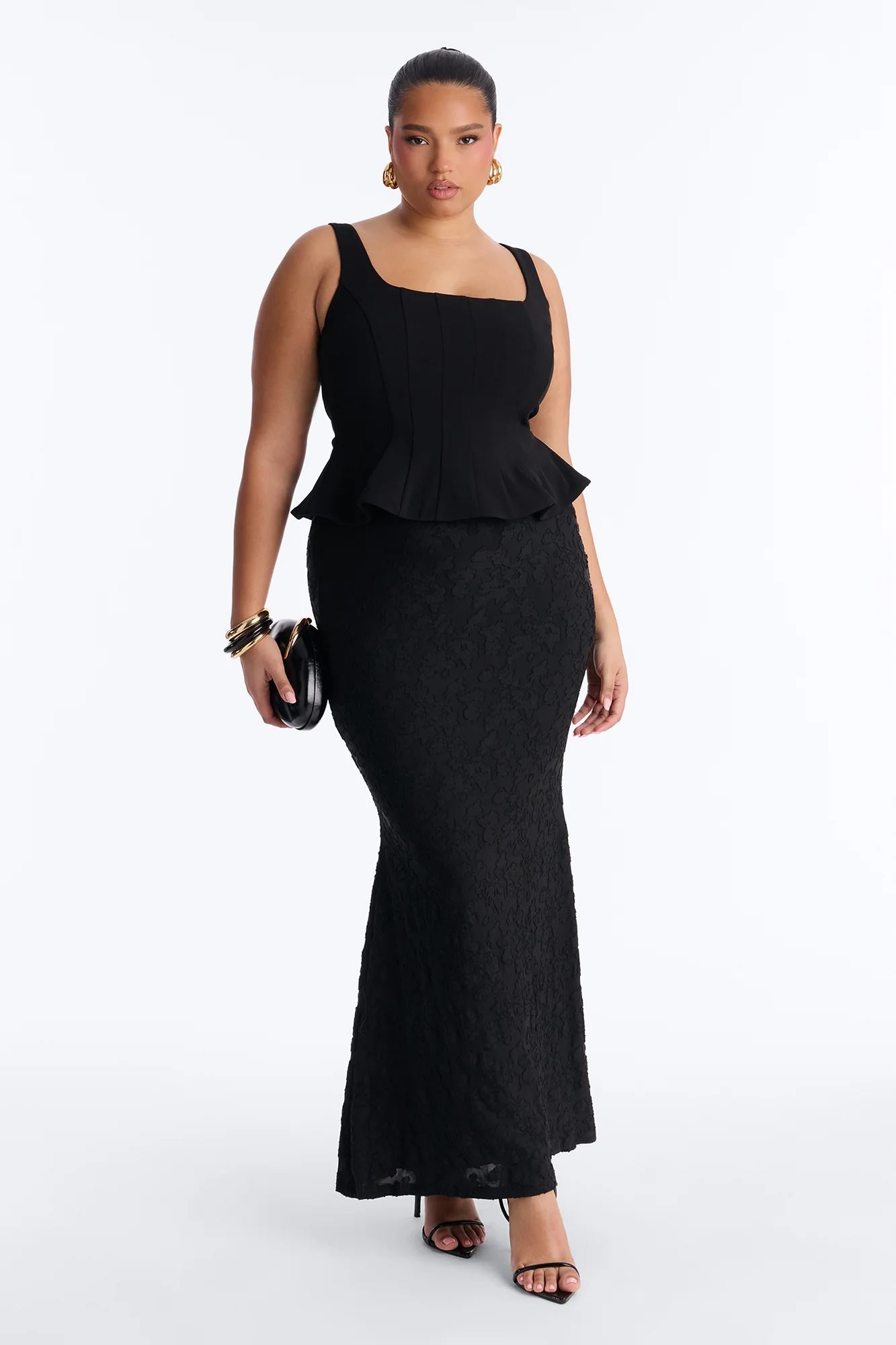 In Bloom Peplum Gown - Black - Image 5