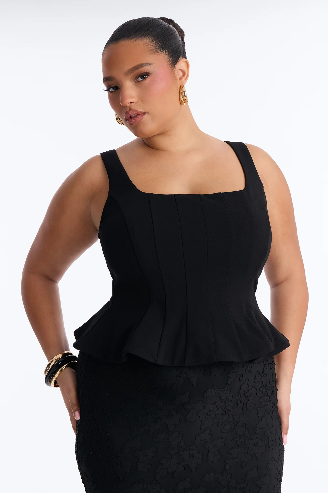 In Bloom Peplum Gown - Black - Image 6