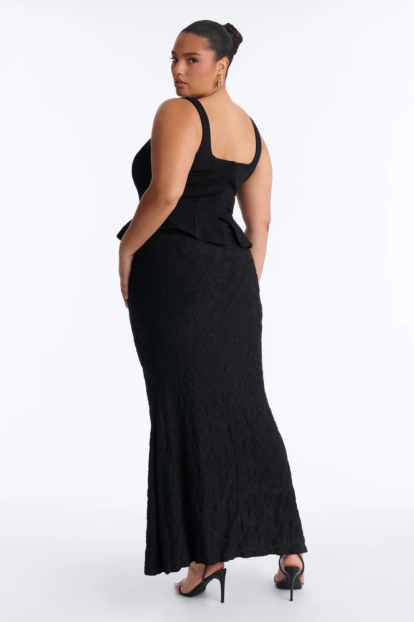 In Bloom Peplum Gown - Black - Image 7