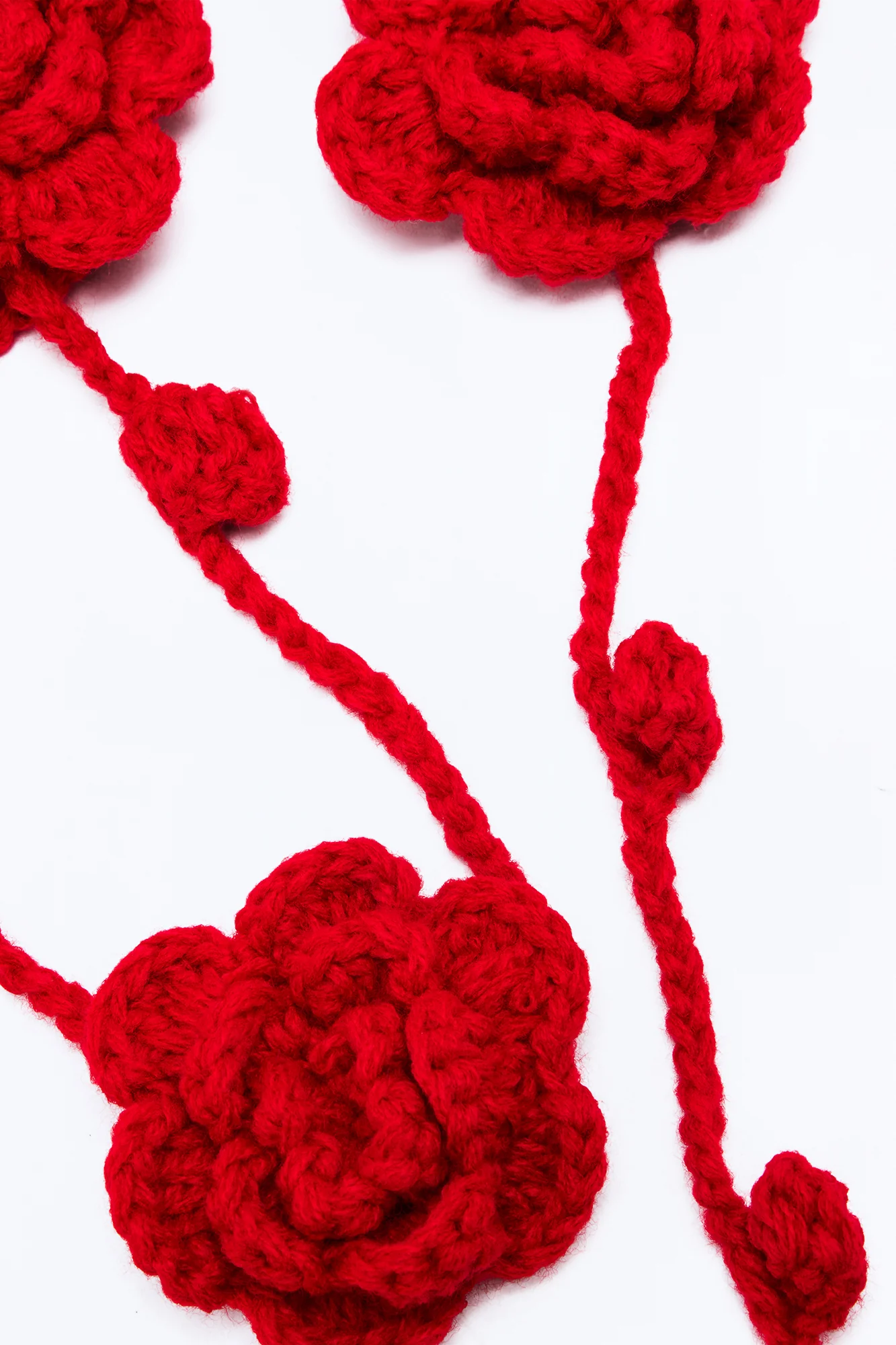 In Full Bloom Crochet Necklace Scarf - Red - Image 4