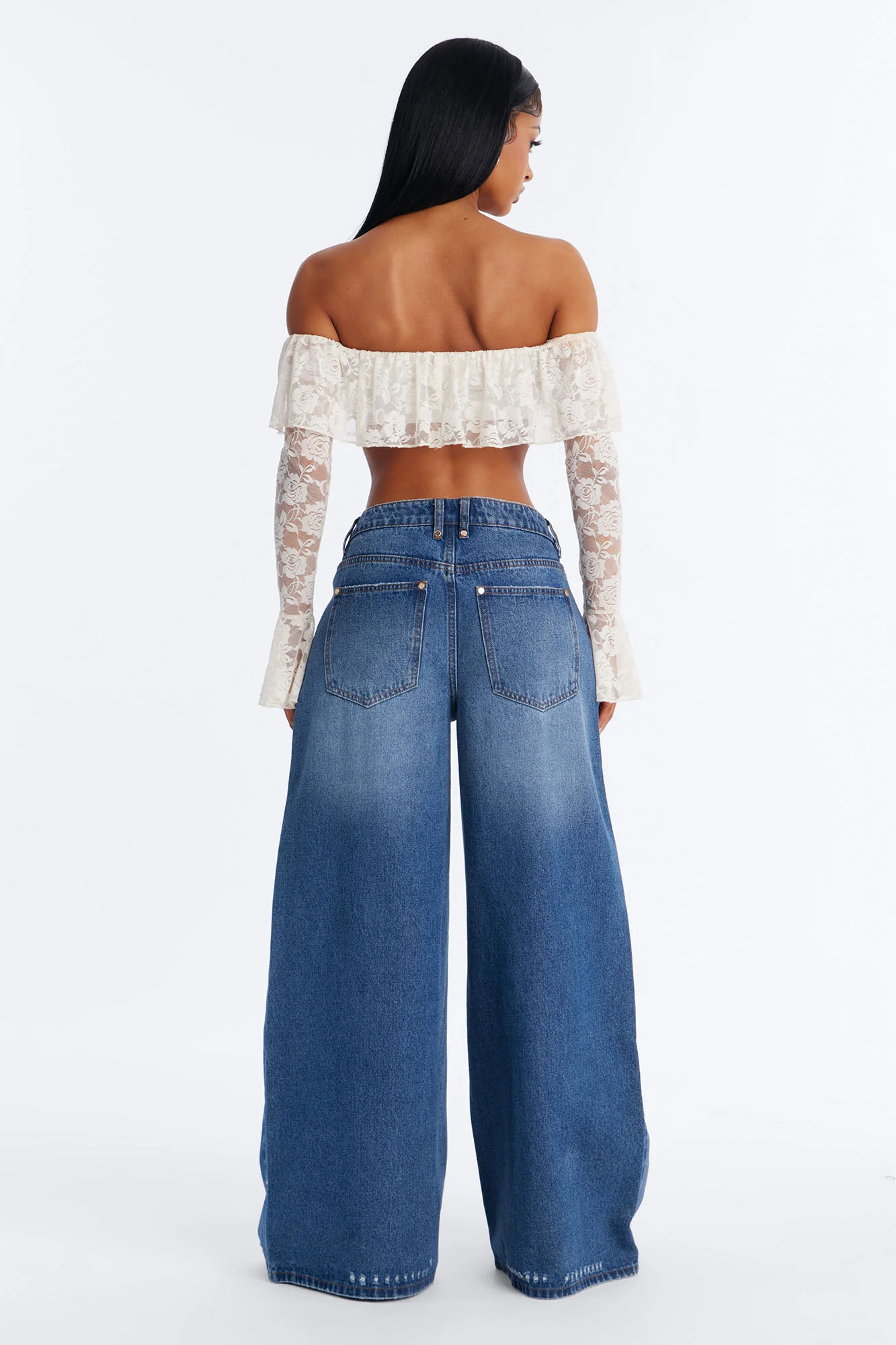 In My Era Baggy Low Waist Jeans - Dark Wash - Image 4