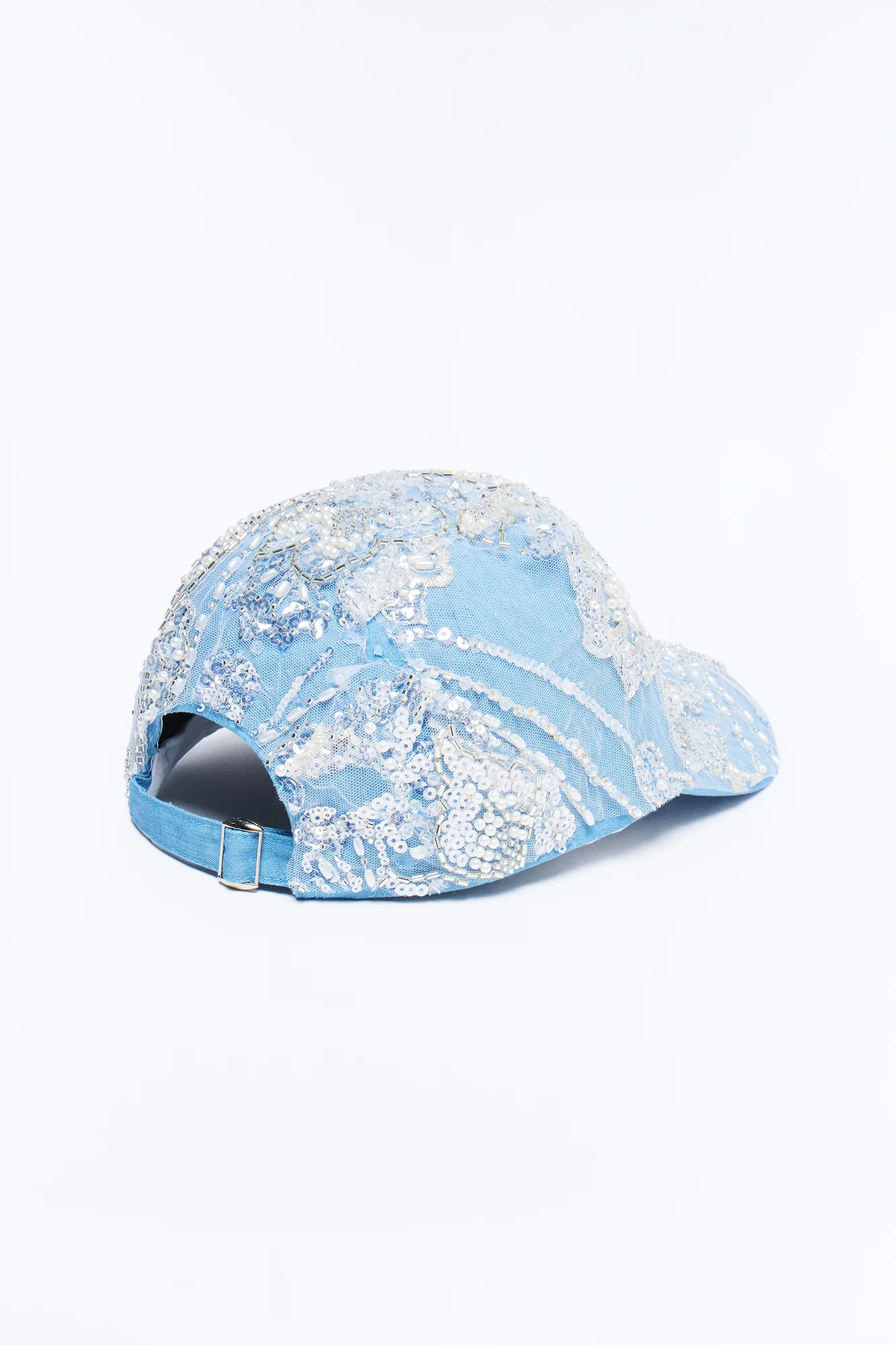 In The Clear Embellished Baseball Hat - Denim - Image 4