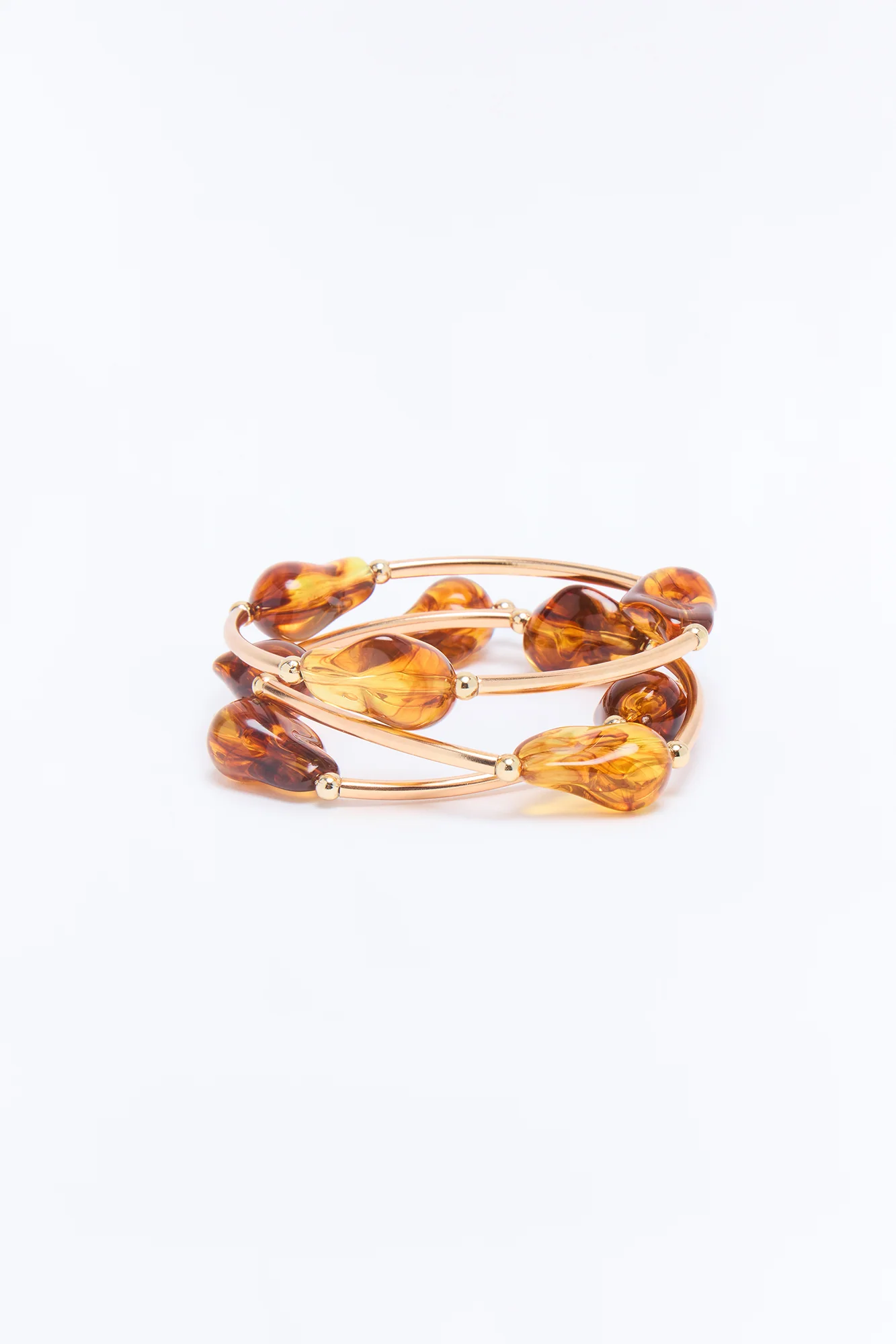 In The Tropics 3 Piece Bracelet Set - Gold/Brown - Image 3