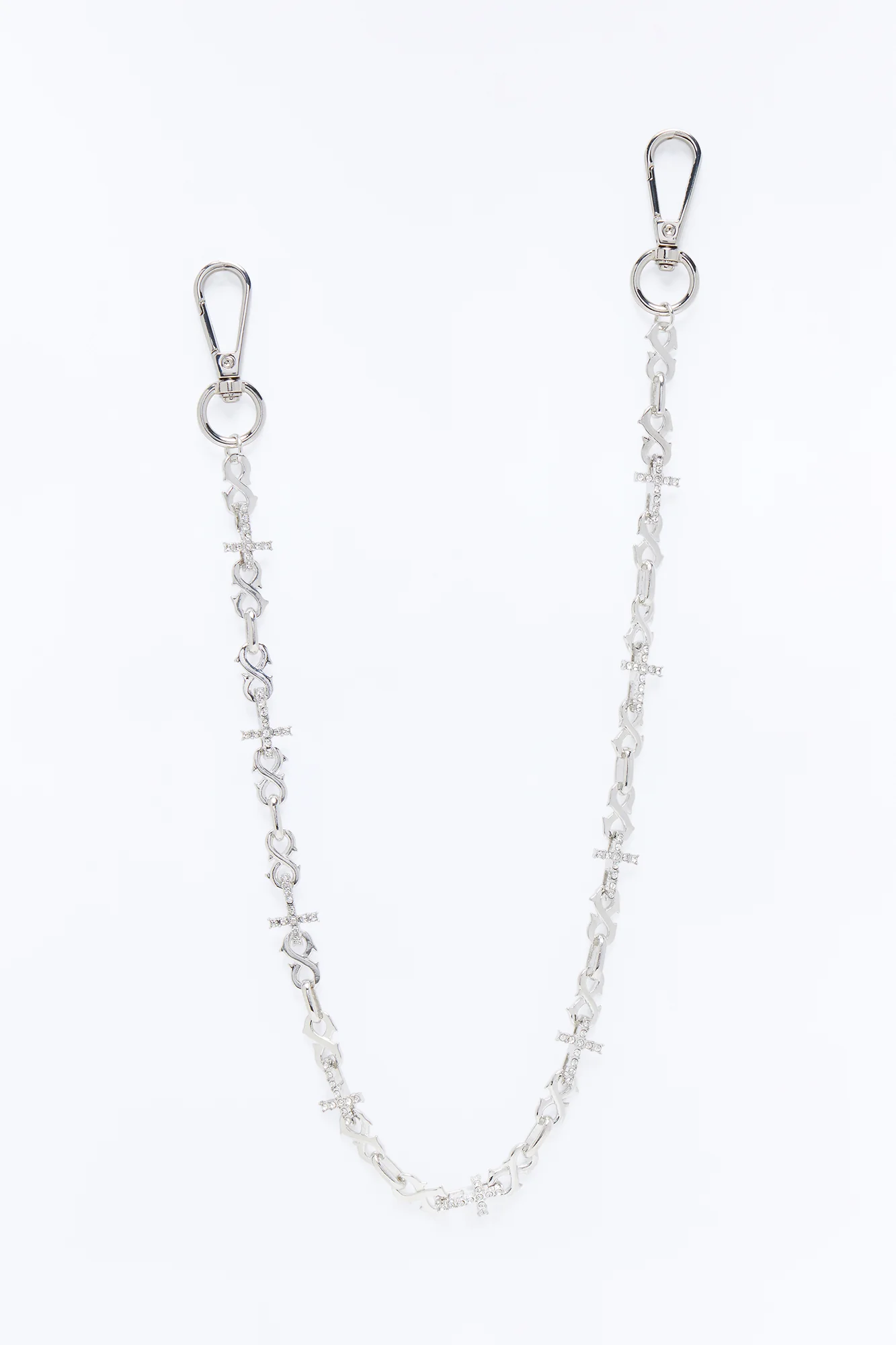 Infinity Cross Rhinestone Pant Chain - Silver - Image 3