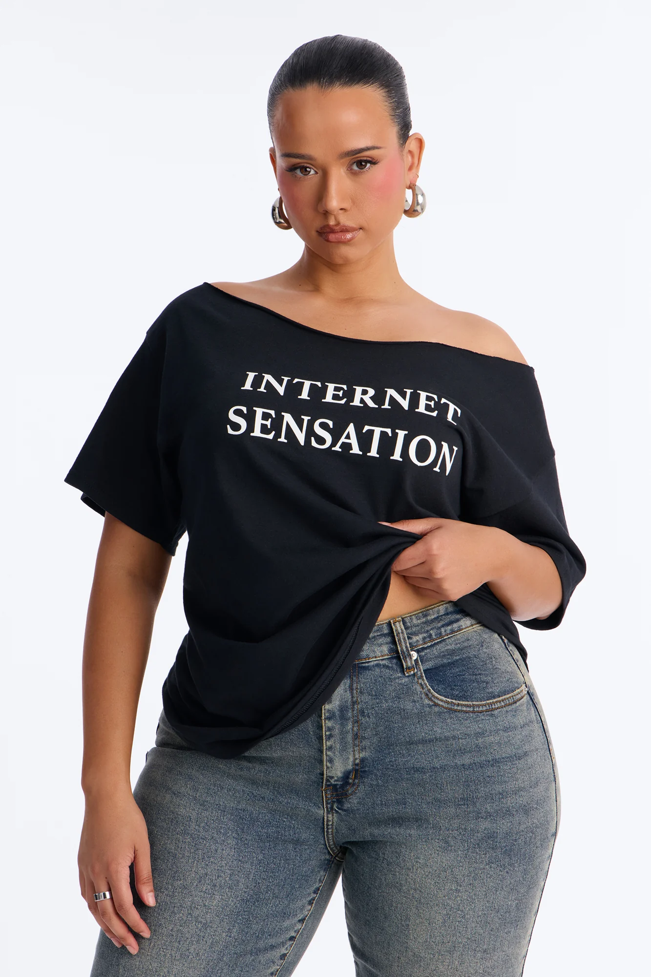 Internet Sensation Off Shoulder Top - Black - Image 6
