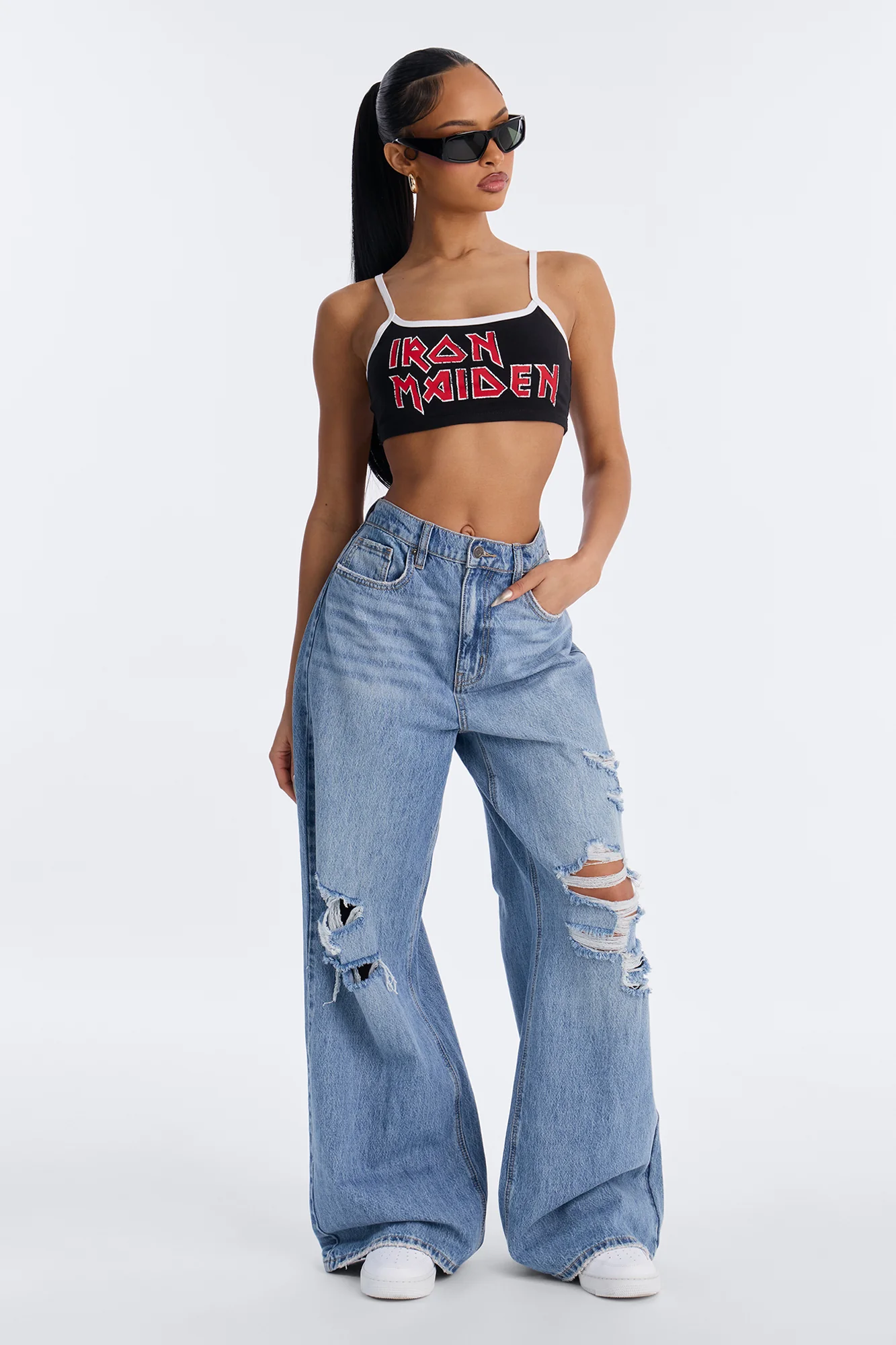 Iron Maiden Crop Tank - Black