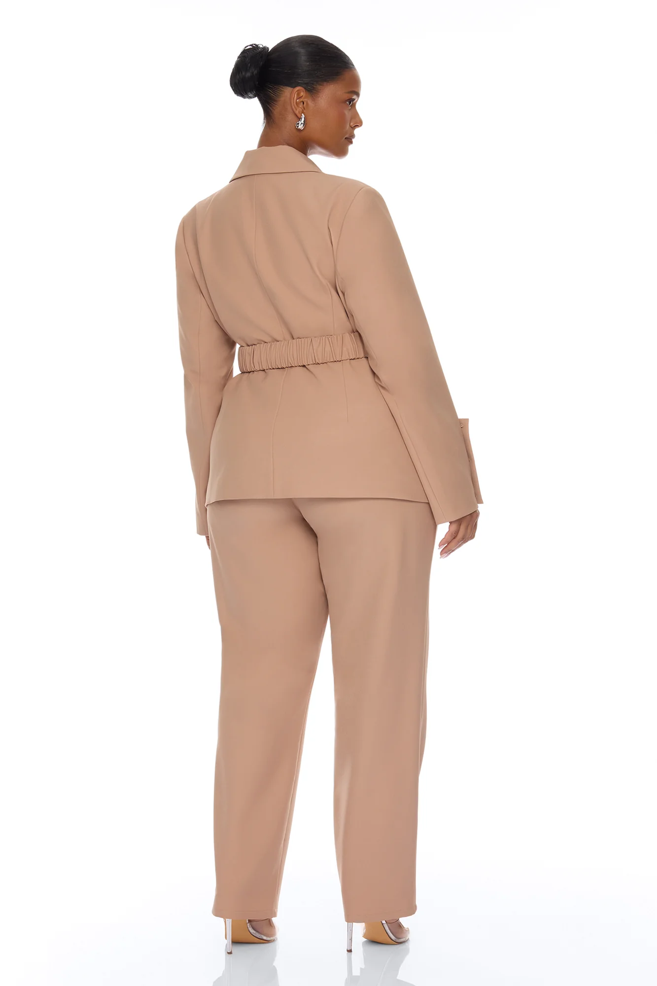 Isabella Belted Pant Set - Nude - Image 8