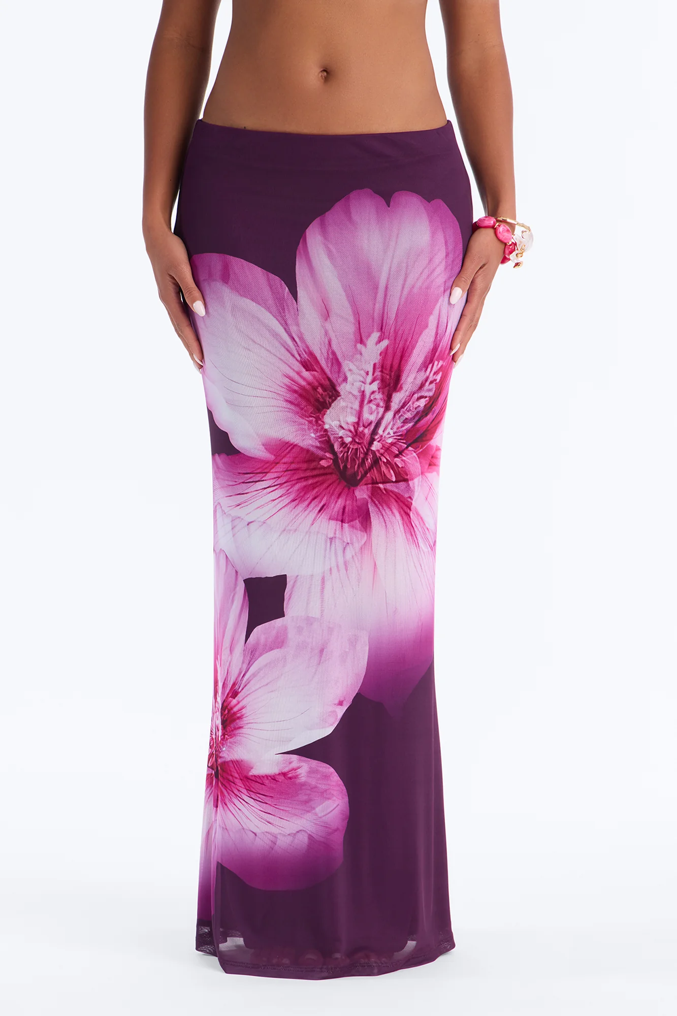 Isla Floral Mesh Maxi Skirt - Purple/combo - Image 2