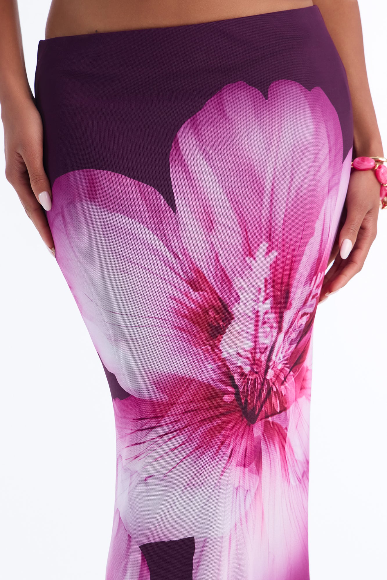Isla Floral Mesh Maxi Skirt - Purple/combo - Image 3