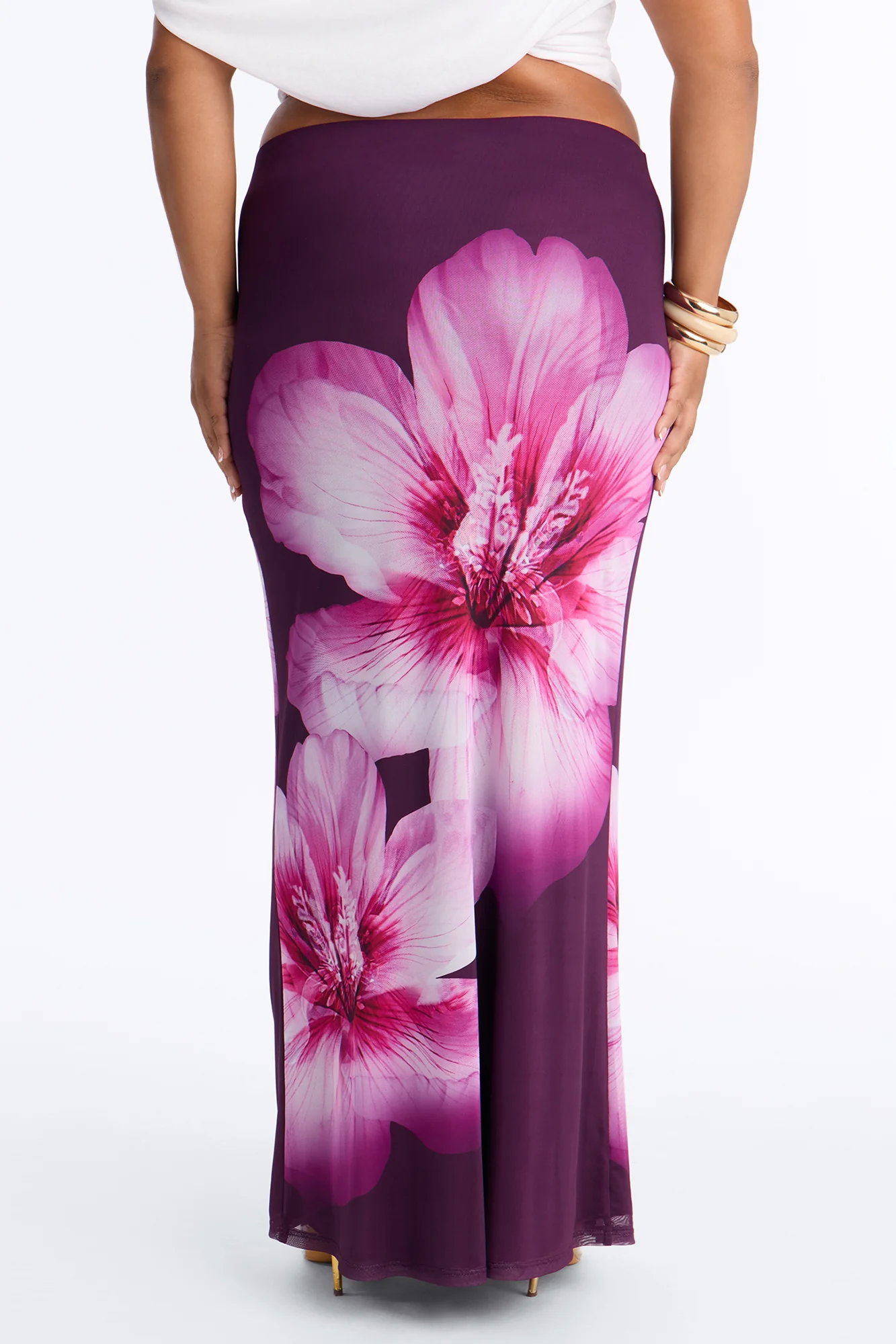 Isla Floral Mesh Maxi Skirt - Purple/combo - Image 7