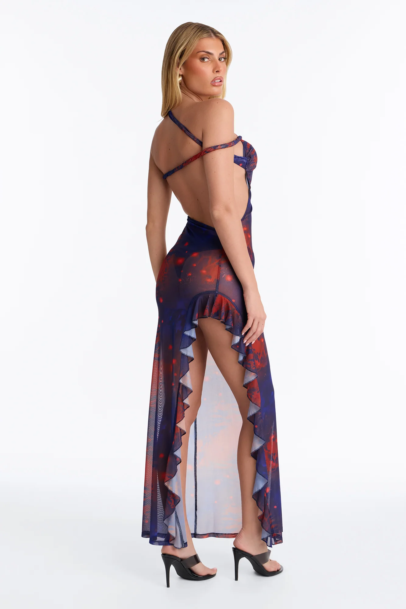 Island After Dark Mesh Maxi Dress - Blue/combo - Image 3