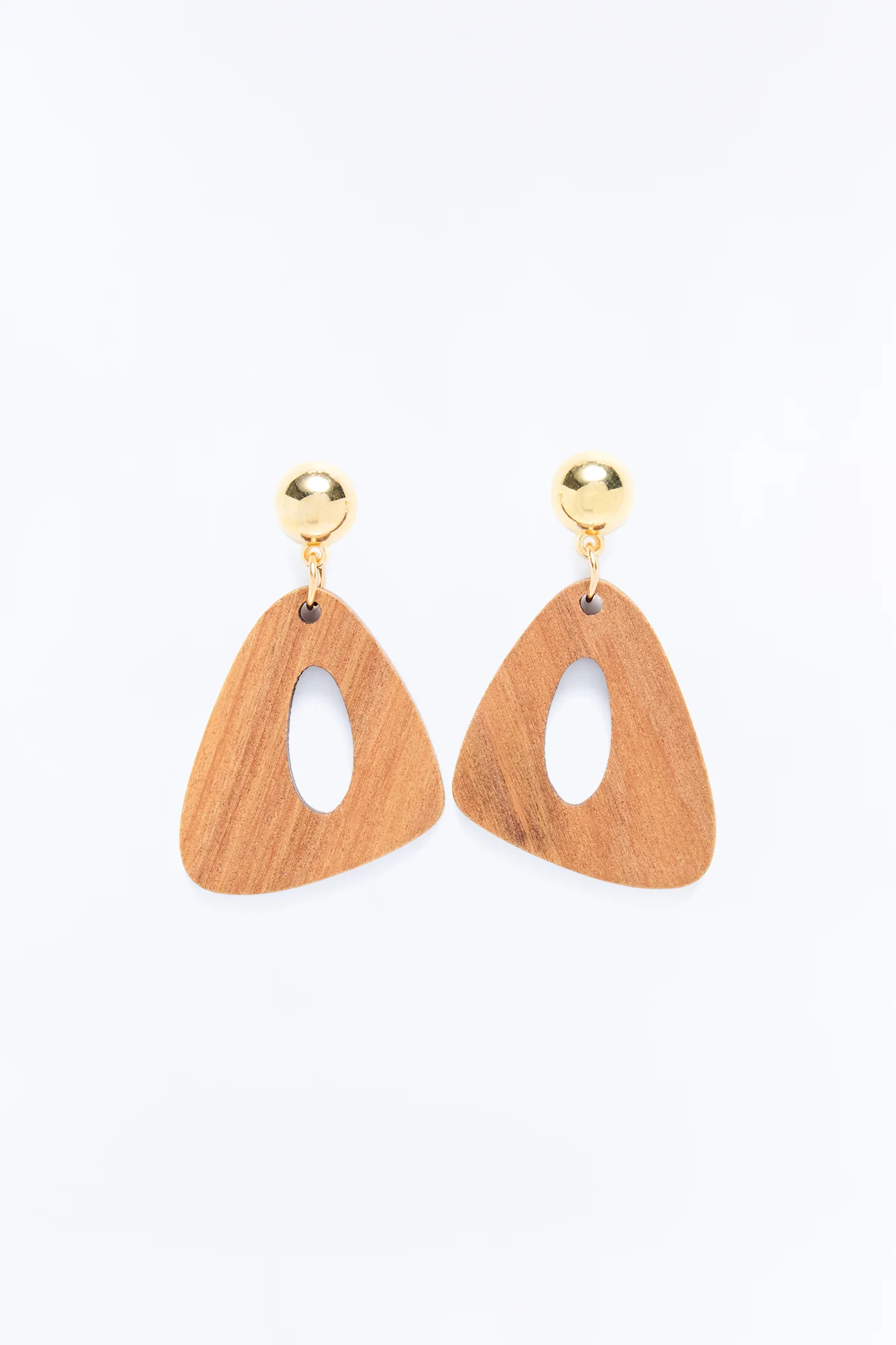 Island Deco Wood Drop Earrings - Brown
