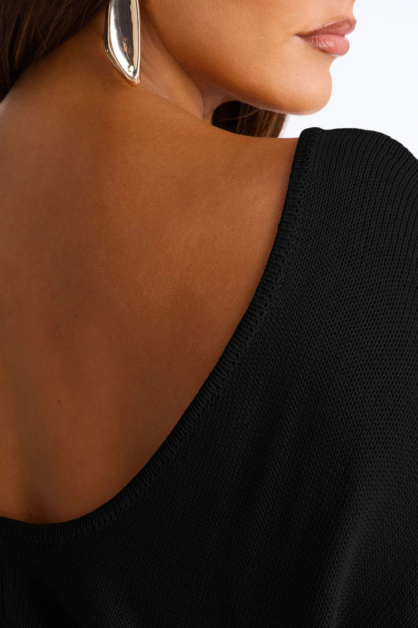 Island Girl Backless Sweater Top - Black - Image 7