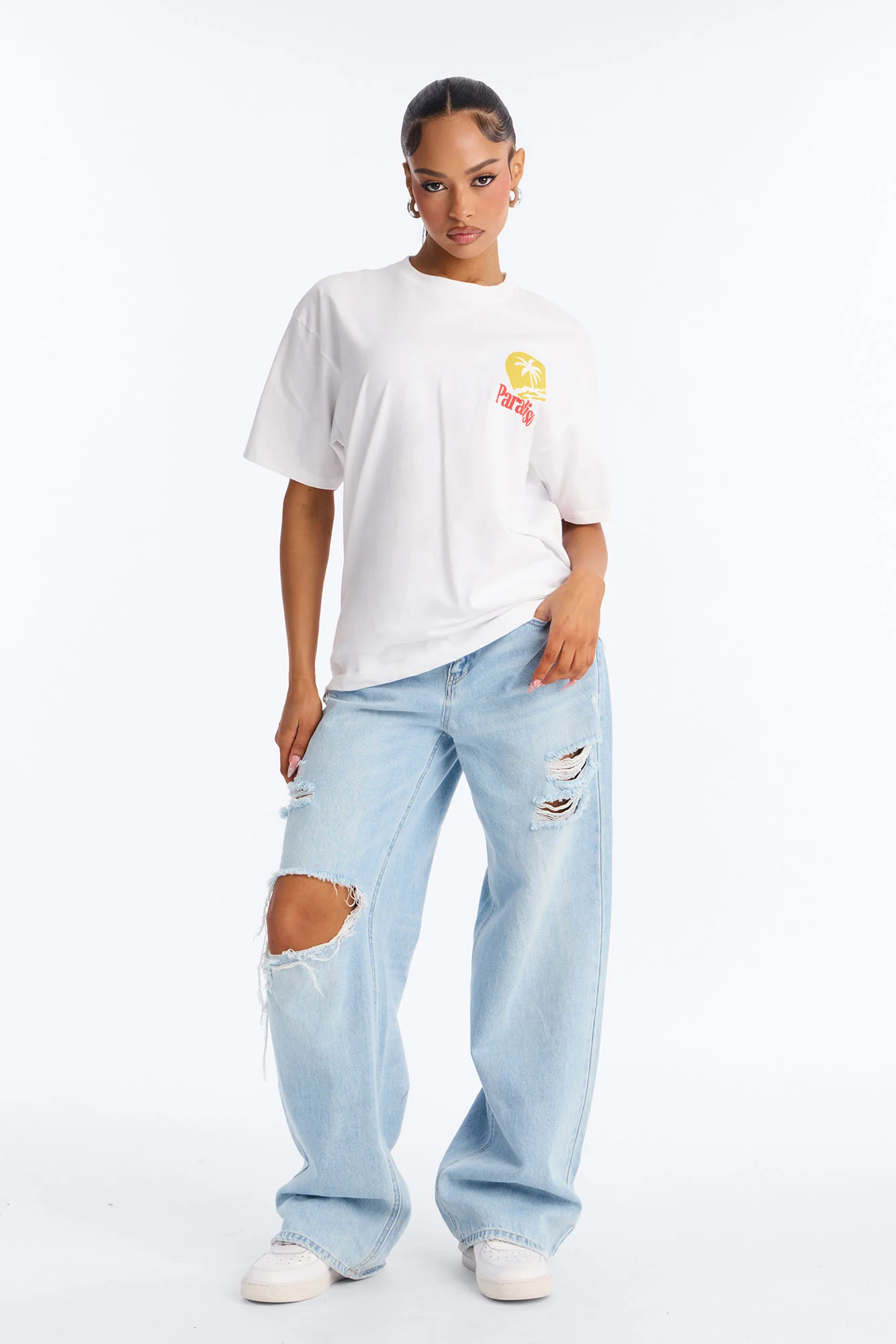 Island Paradiso Boxy Tee - White - Image 2