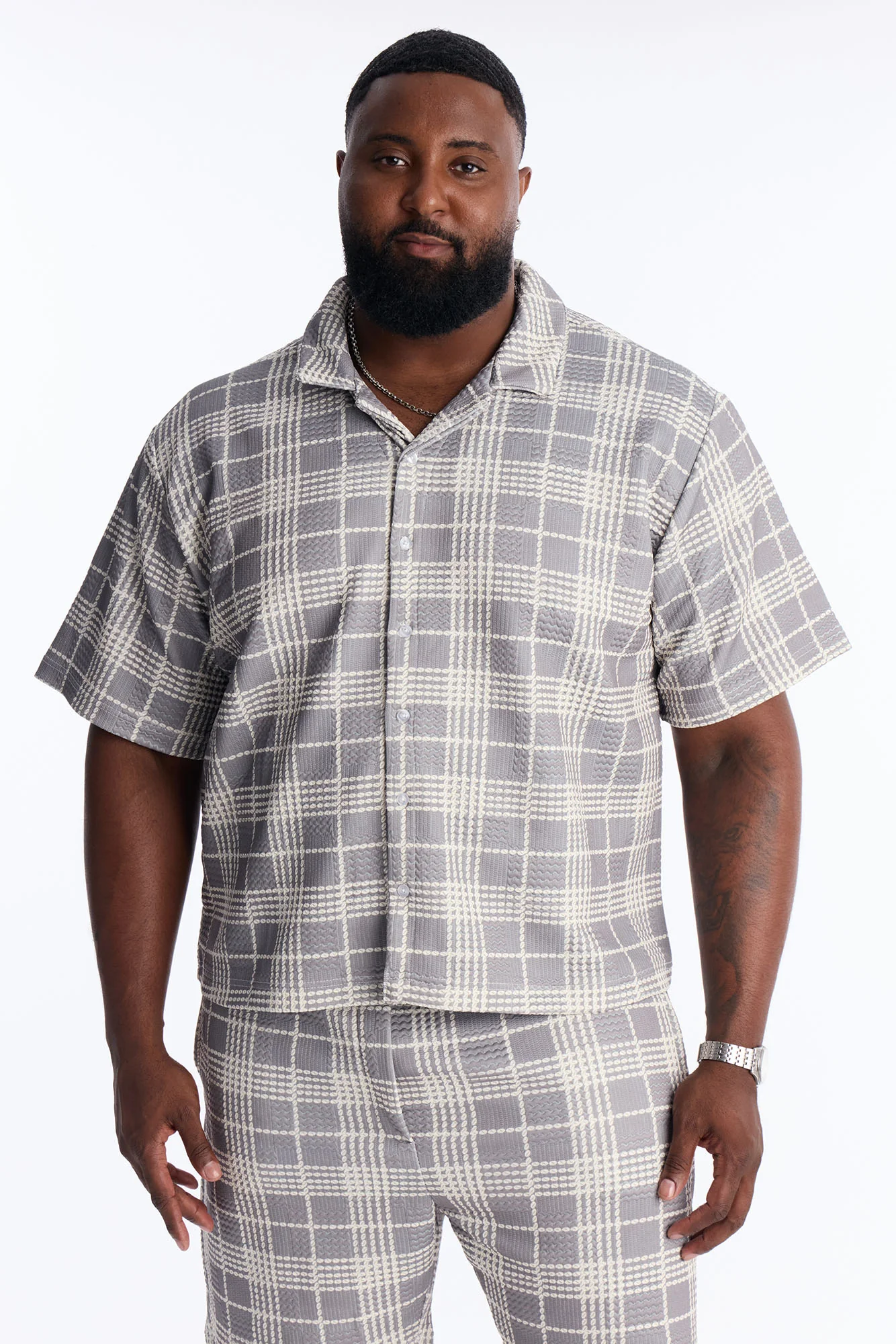 Islander Beadline Cuban Collar Shirt - Grey - Image 5