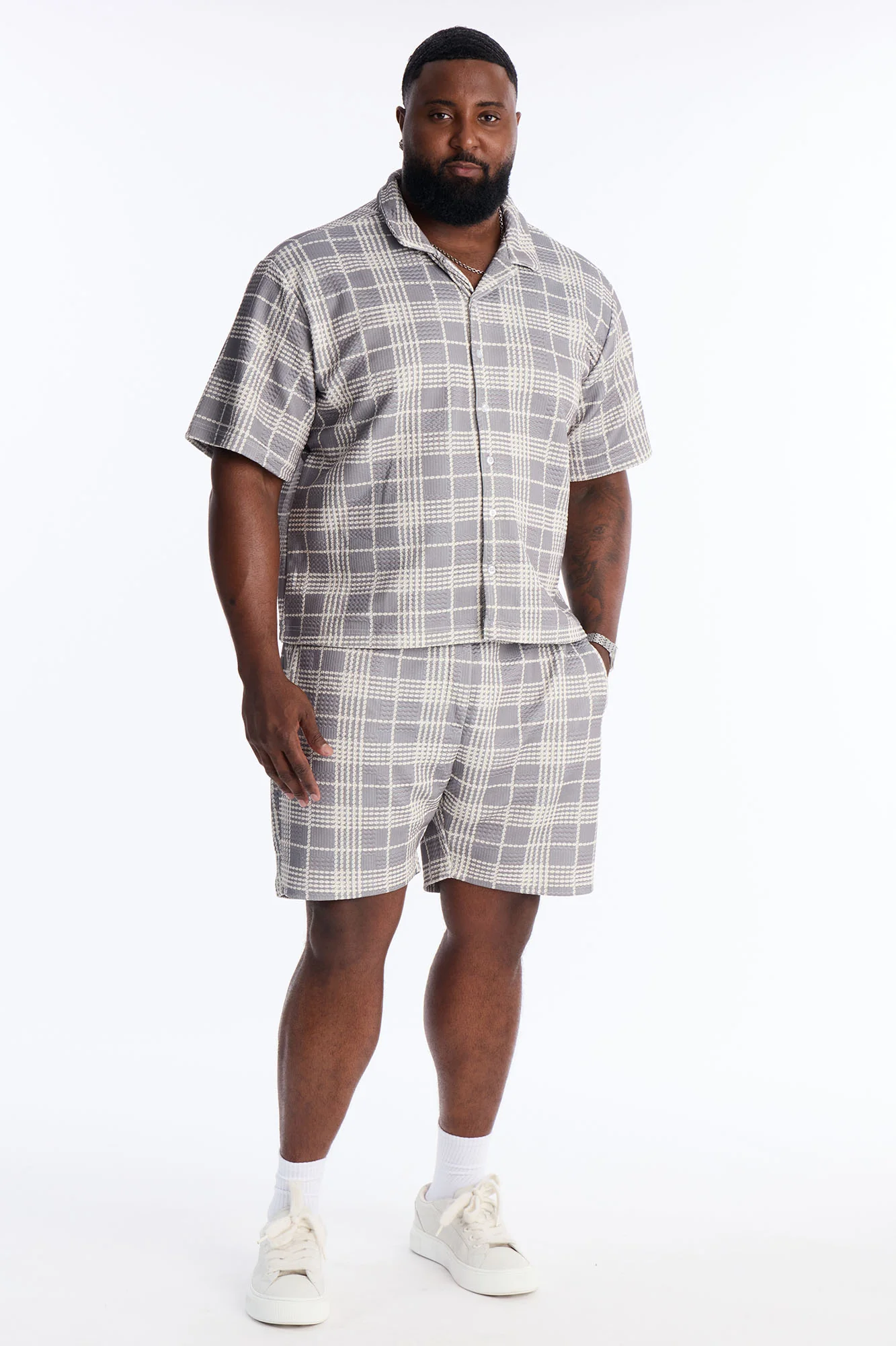 Islander Beadline Cuban Collar Shirt - Grey - Image 6