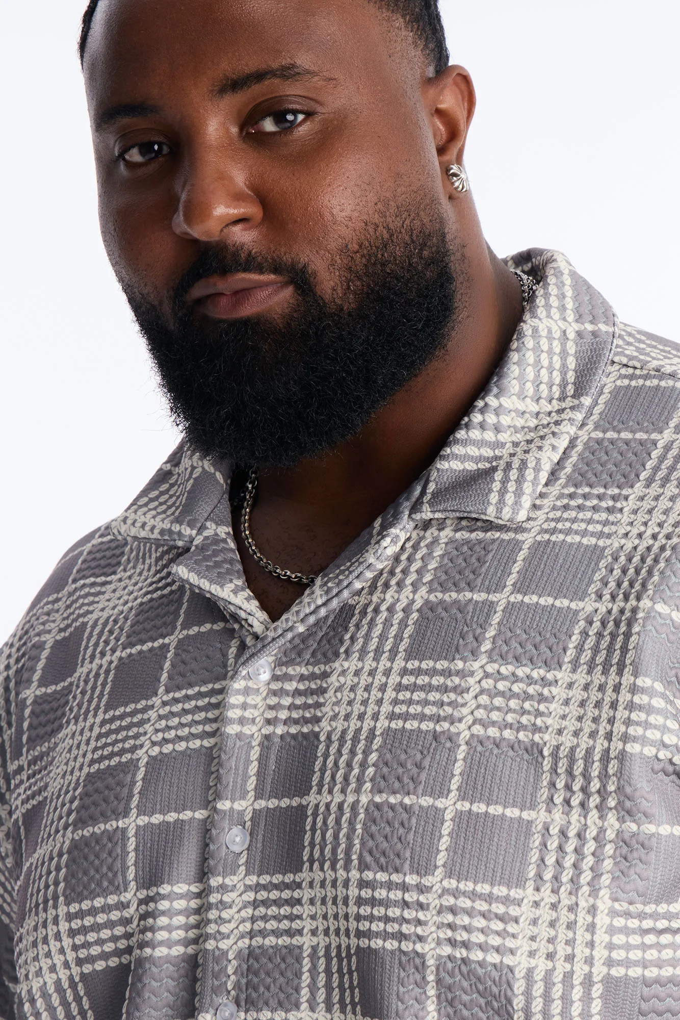 Islander Beadline Cuban Collar Shirt - Grey - Image 7
