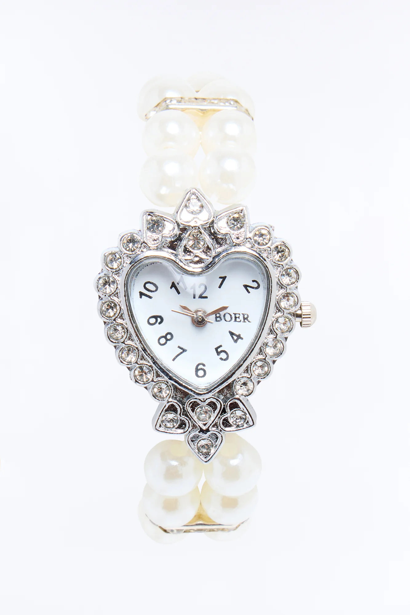 It's A Date Heart Watch - White/Silver