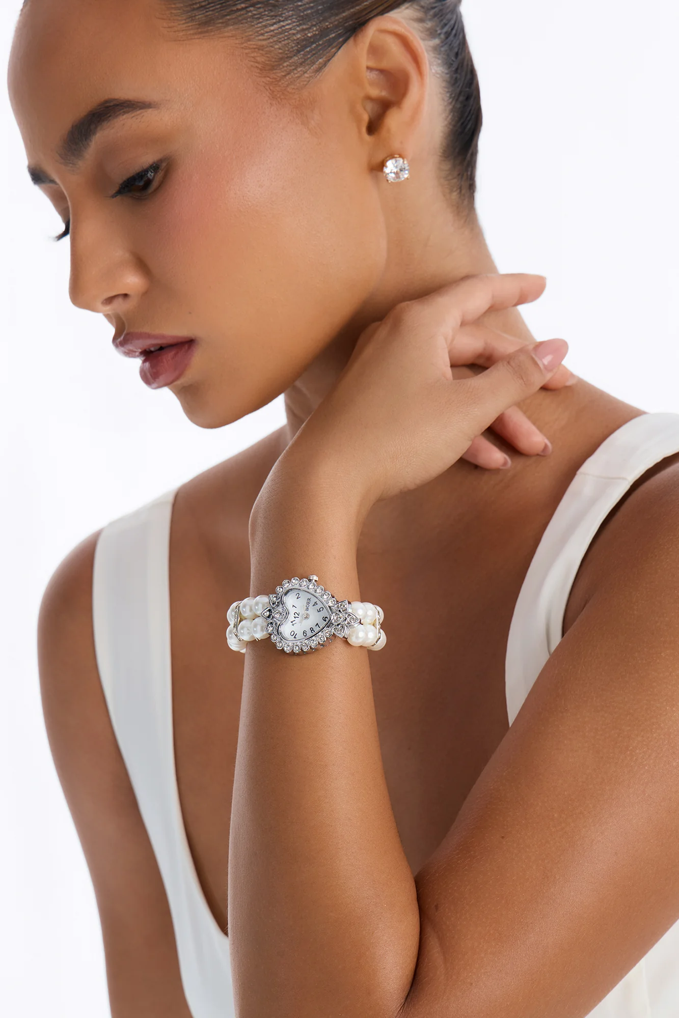 It's A Date Heart Watch - White/Silver - Image 3