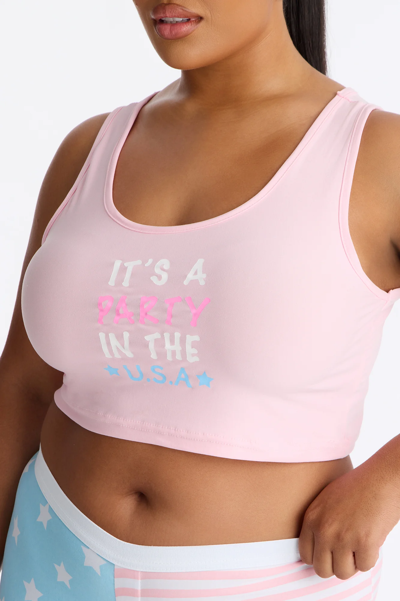 It's A Party In The USA PJ Short Set - Pink/combo - Image 5