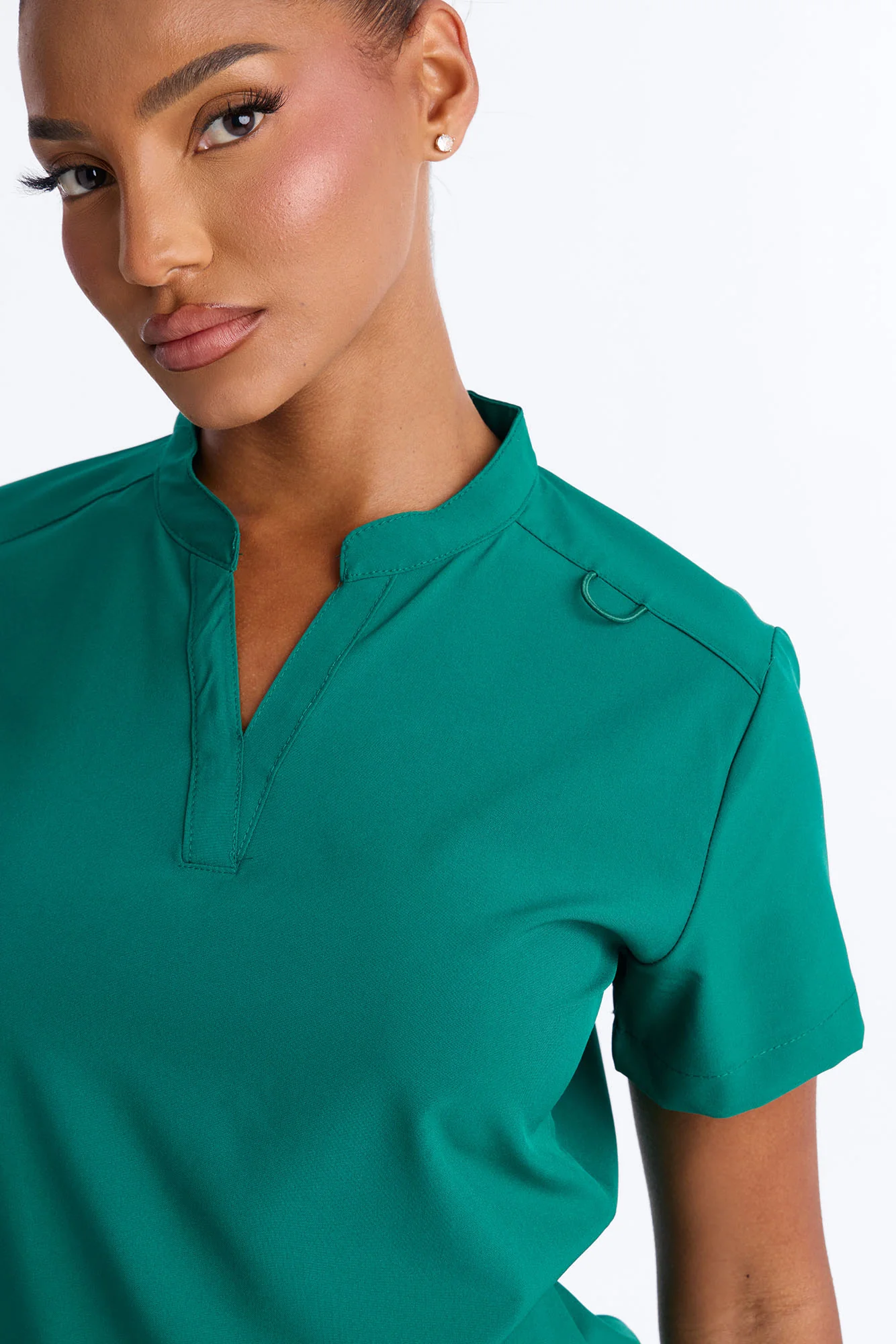 It's Go Time Collared Open Leg Uniform Scrub Set - Hunter - Image 3