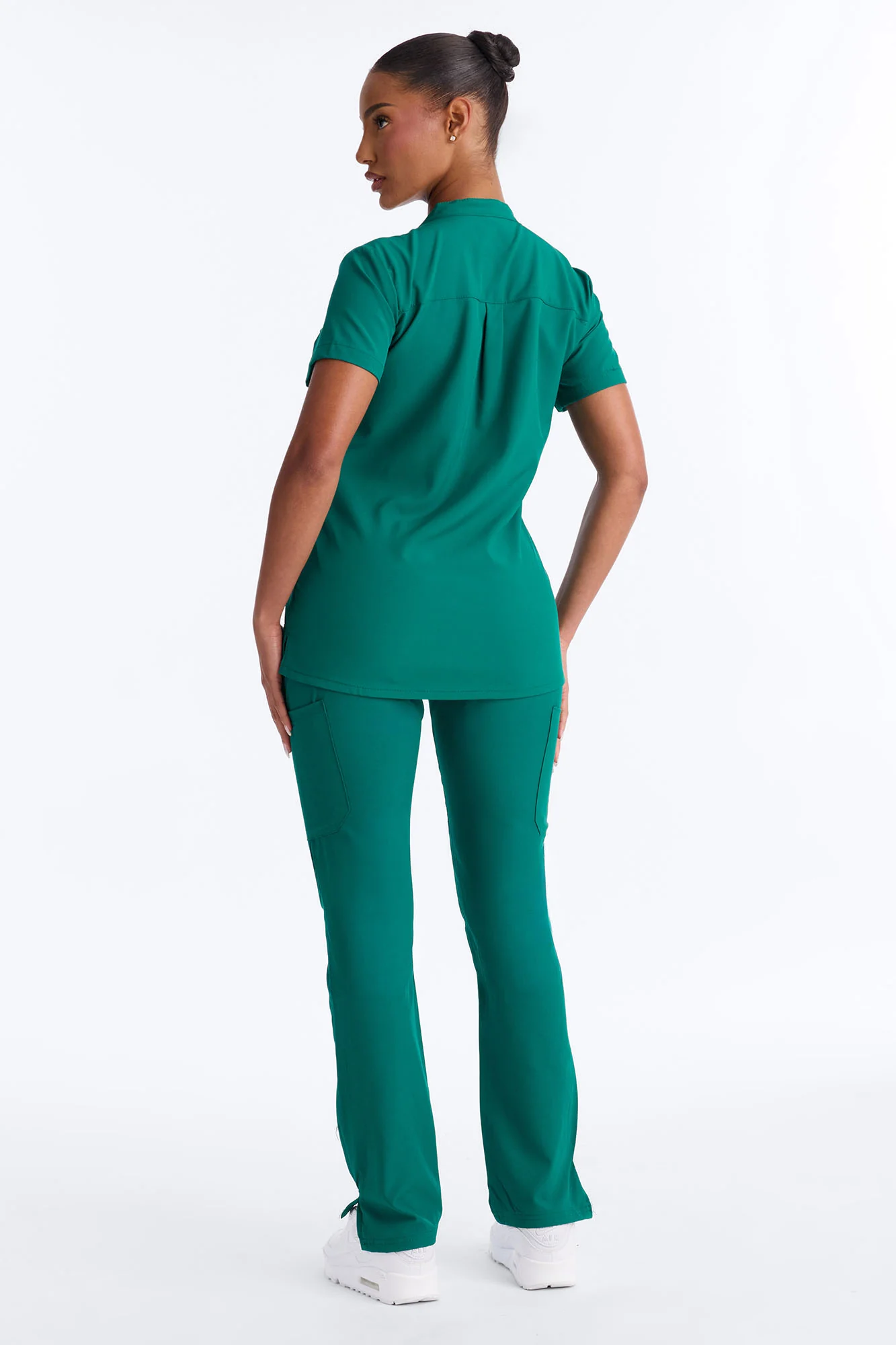 It's Go Time Collared Open Leg Uniform Scrub Set - Hunter - Image 5