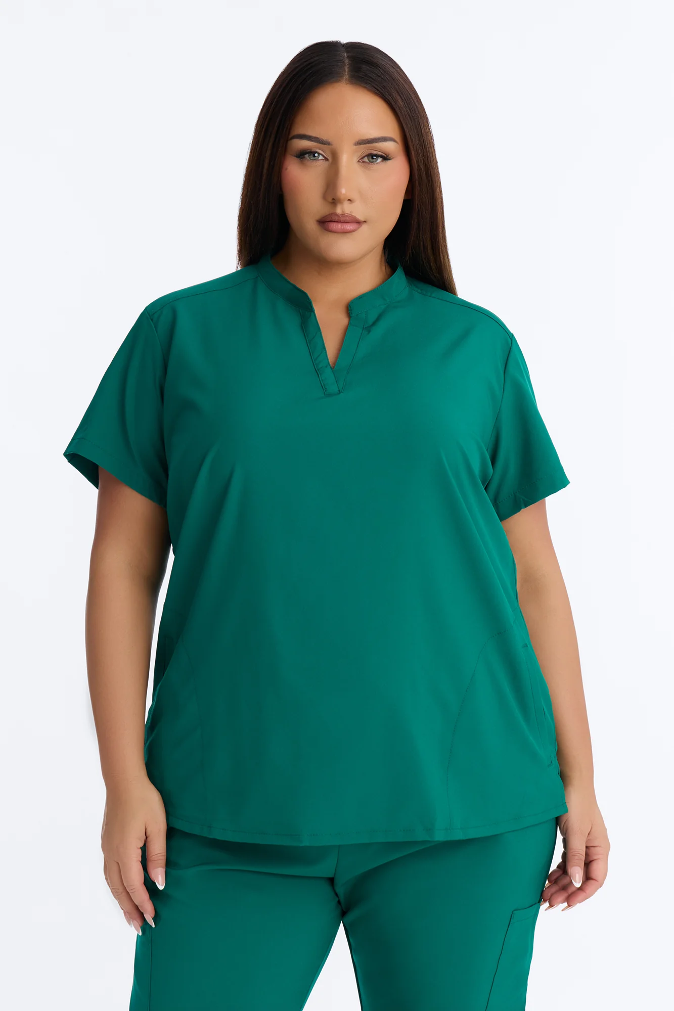 It's Go Time Collared Open Leg Uniform Scrub Set - Hunter - Image 7