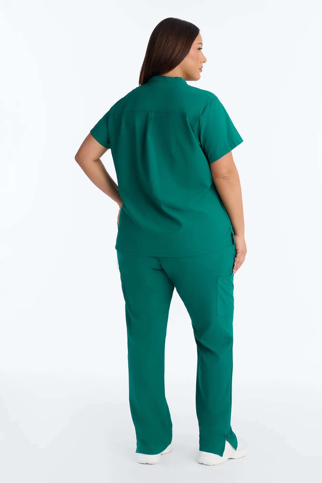It's Go Time Collared Open Leg Uniform Scrub Set - Hunter - Image 9