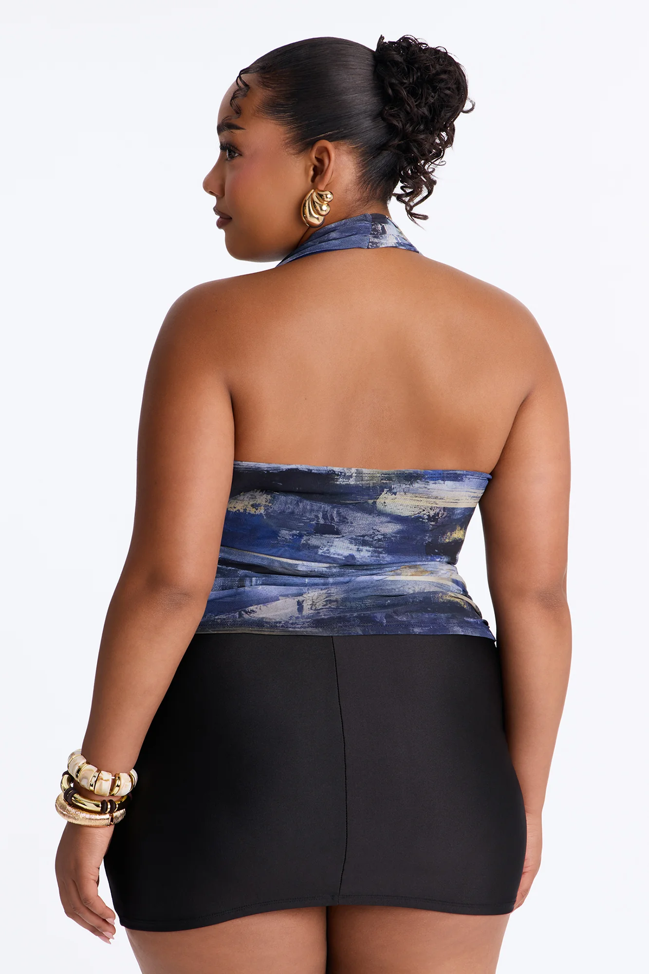 Ivy Hardware Abstract Halter Top - Blue/combo - Image 7