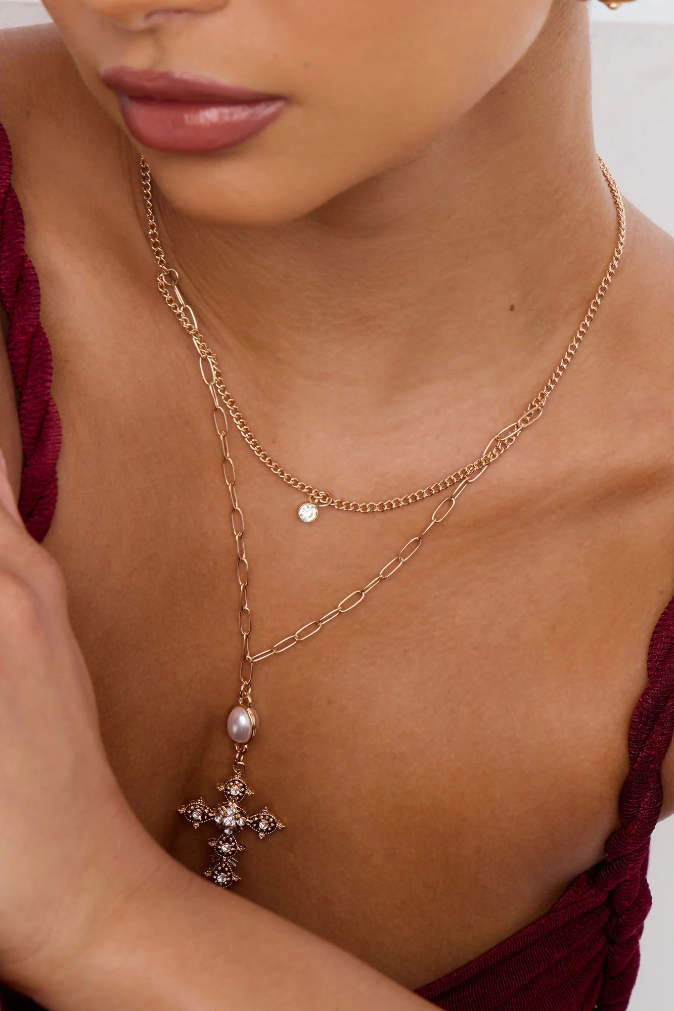 Ivy Pearl Layered Necklace - Gold