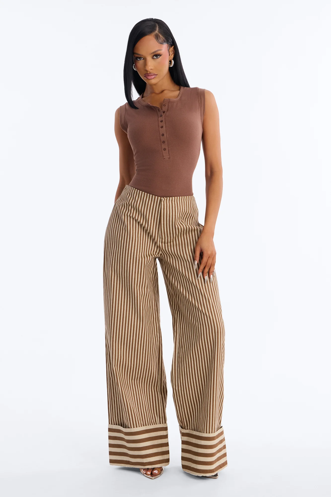 Jameson Striped Pant - Brown/combo