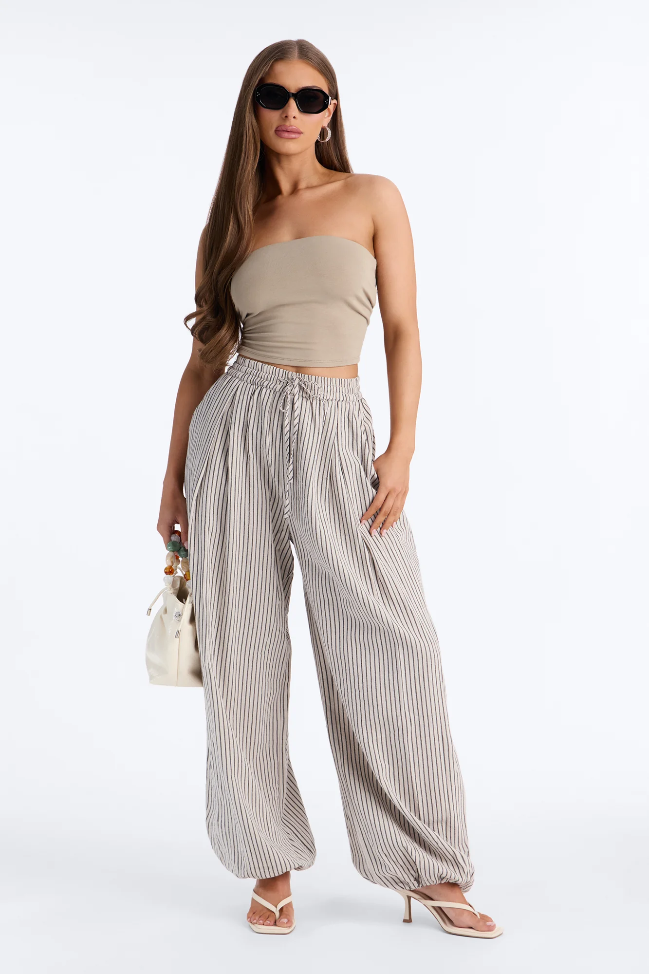 Jane High Rise Striped Jogger Pant - Natural/Combo