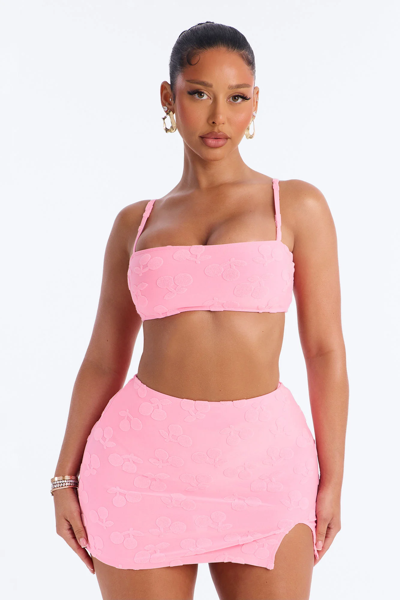 Janine Terry Cloth 3 Piece Bikini & Skirt Sunsuit - Light Pink