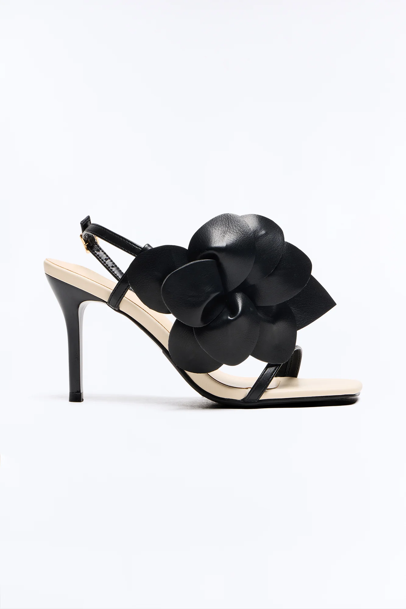 Jasmine Flower Slingback Heels - Black - Image 3