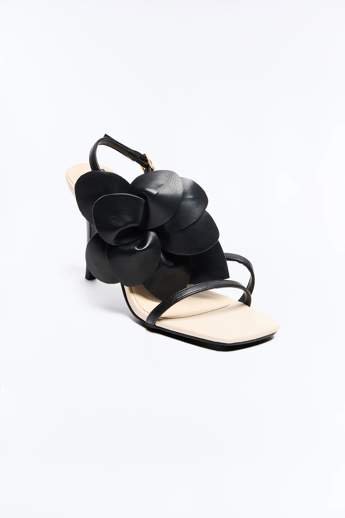 Jasmine Flower Slingback Heels - Black - Image 4