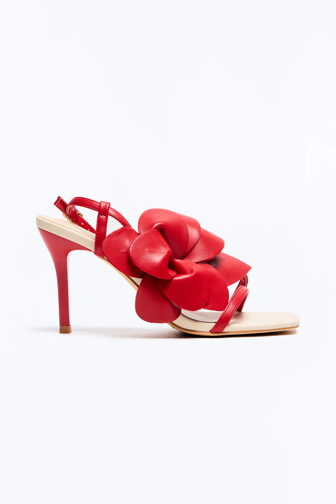 Jasmine Flower Slingback Heels - Red - Image 3