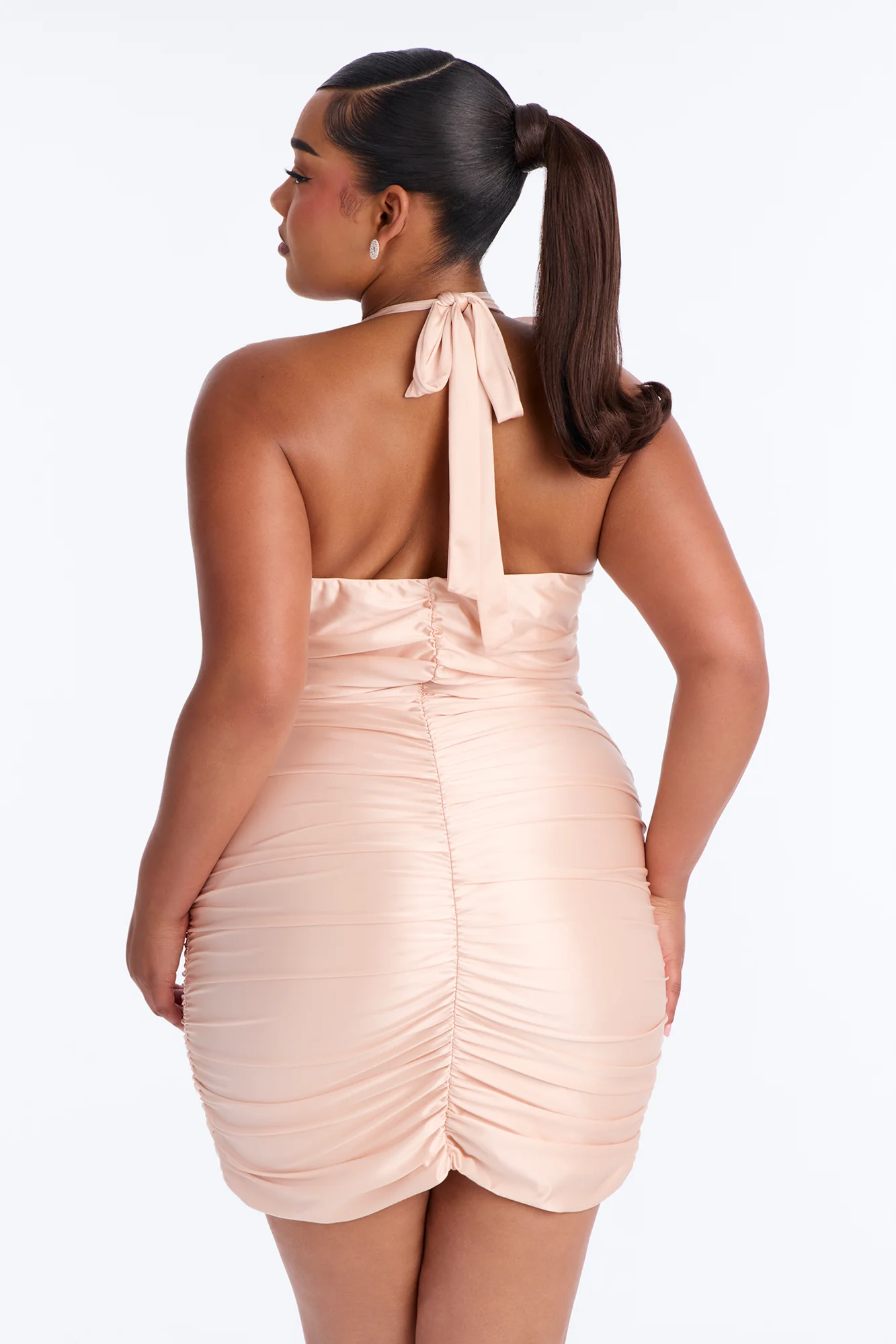 Jasmine Ruffle Ruched Mini Dress - Blush - Image 8