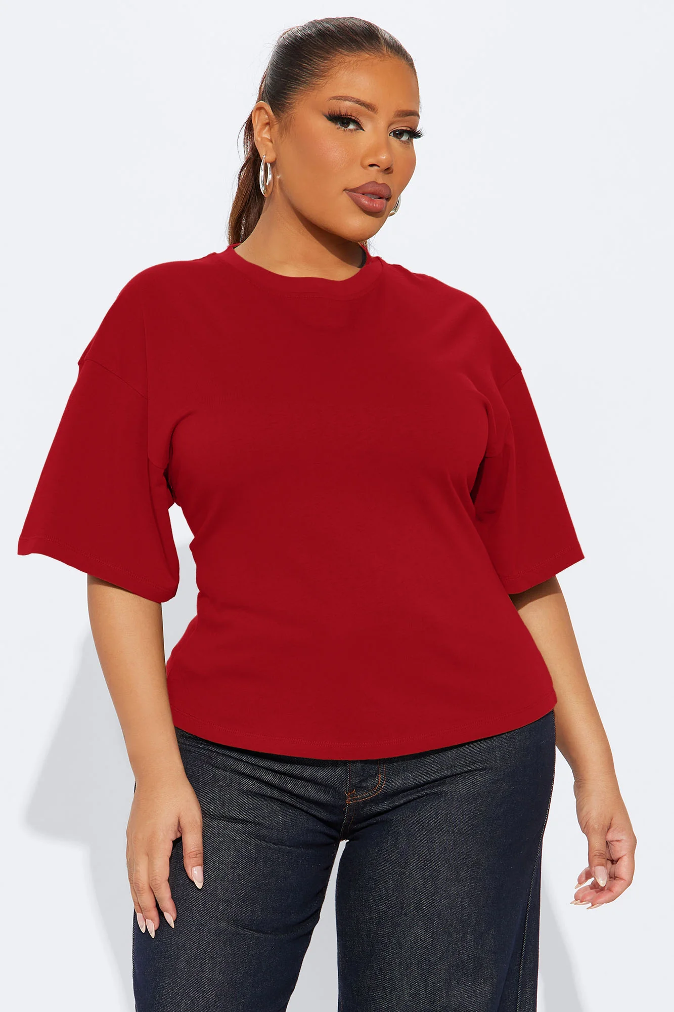 Jayden Fitted T-Shirt - Red - Image 4